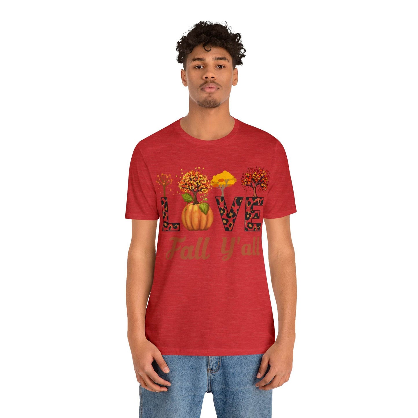 Leopard Print Love Fall Y'all, Fall shirt, Fall lover gift, Nature lover gift. - Giftsmojo
