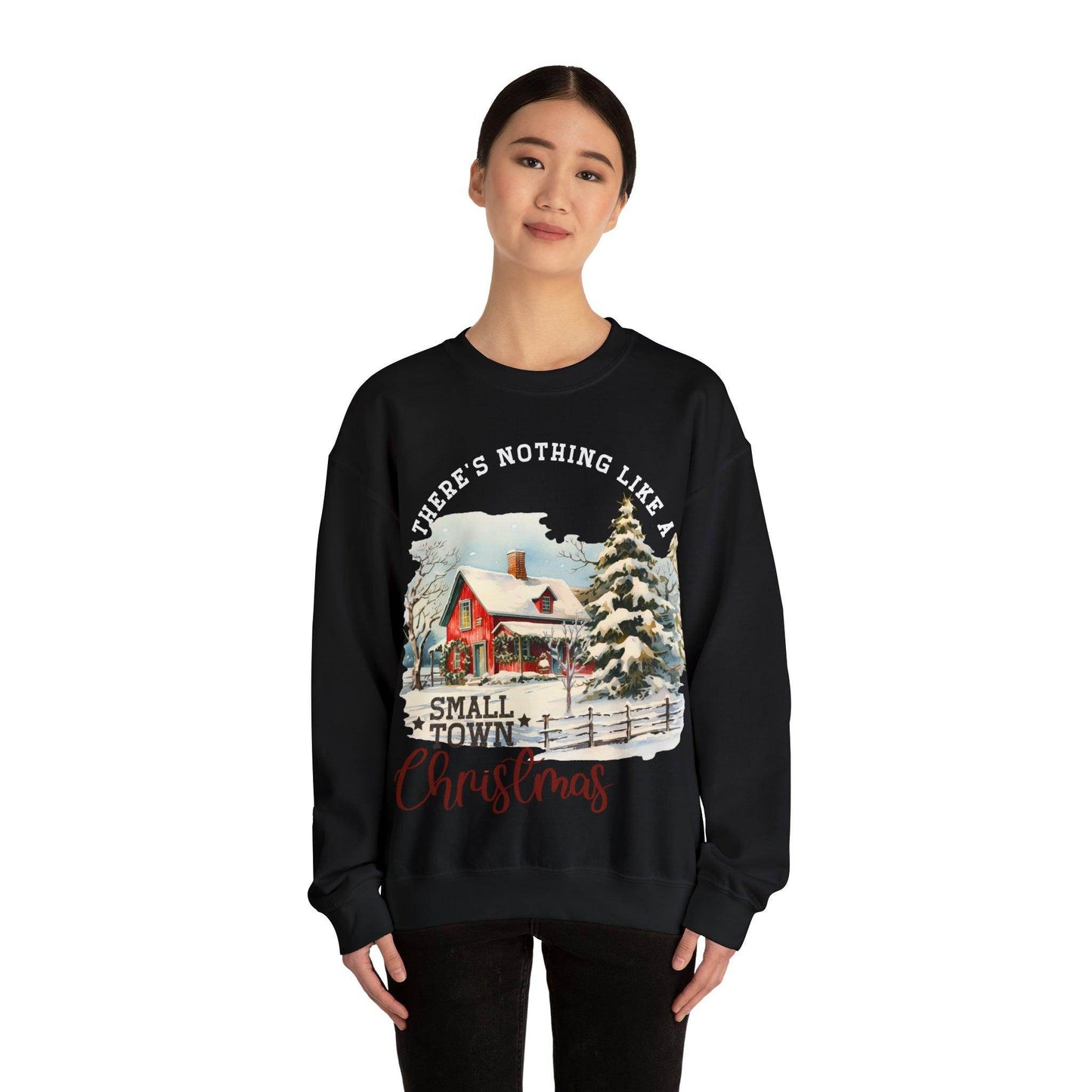There's Nothing Like A Small Town Christmas Sweatshirt Christmas on The Farm Sweatshirt Mooey Christmas Farm Sweatshirt Christmas Sweater Trendy Christmas Shirt Farmers - Giftsmojo