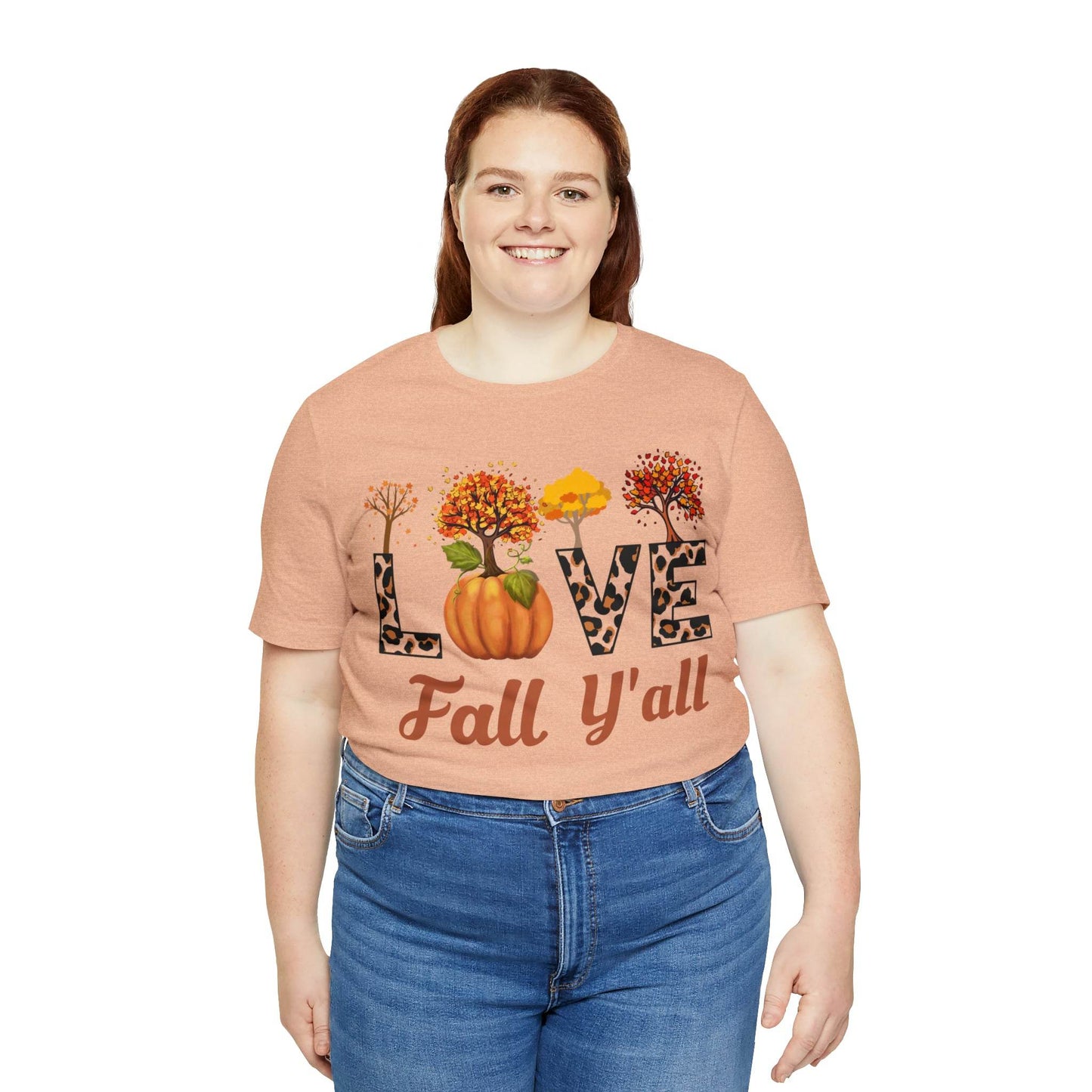 Leopard Print Love Fall Y'all, Fall shirt, Fall lover gift, Nature lover gift. - Giftsmojo