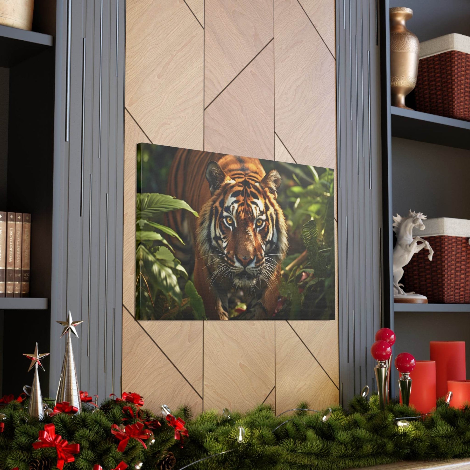 Tiger In Nature Art Canvas Gallery Wraps Tiger Print Large Canvas Art Animal Wall Art minimalist Wall Art Lover Gift - Giftsmojo