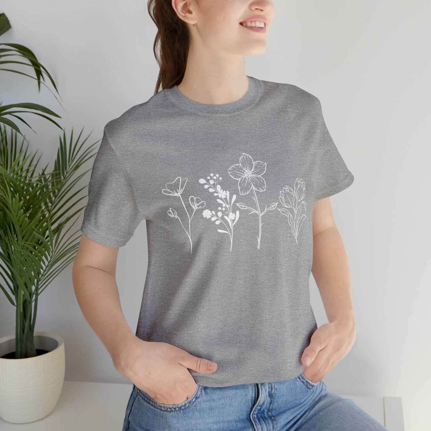 Wildflower Tshirt, Wild Flowers Shirt, Floral Tshirt, Flower Shirt, Gift for Women, Ladies Shirts, Best Friend Gift, Plant Mom shirt Garden - Giftsmojo