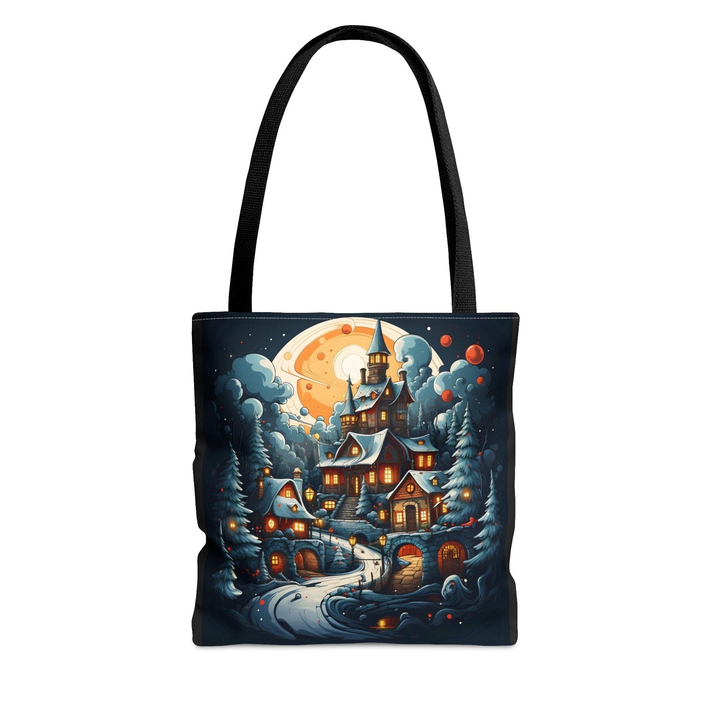 Christmas Bag Cute Christmas Bag - Aesthetic Bag, Christmas Village Bag, Mom Bag Canvas Bag Christmas Tote Bag Gift