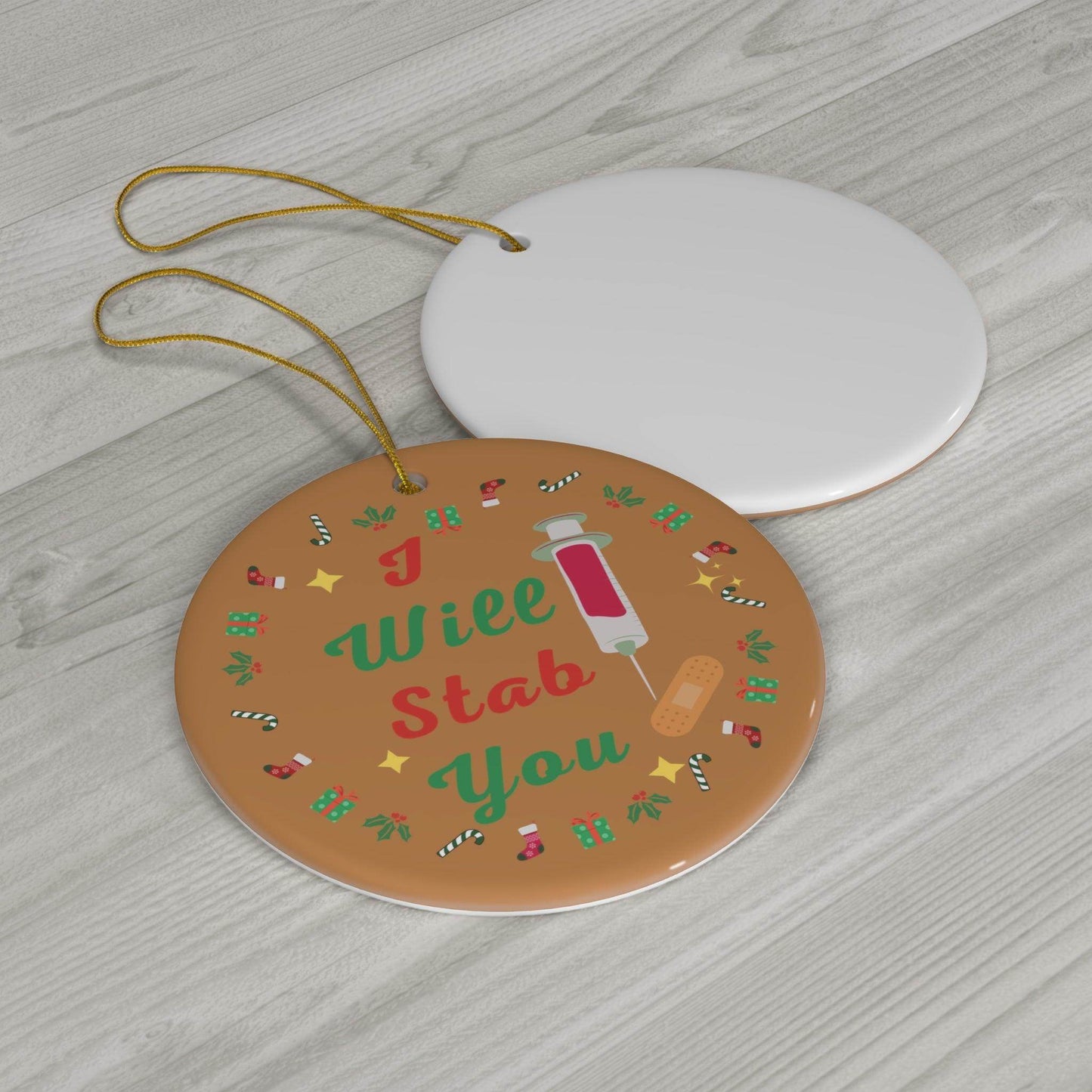I will Stab You Nurse Christmas Ornament Nurse Ornament Nurse Christmas Tree Ornament Nurse Care Ornament Nurses Ornament Occupation Job - Giftsmojo