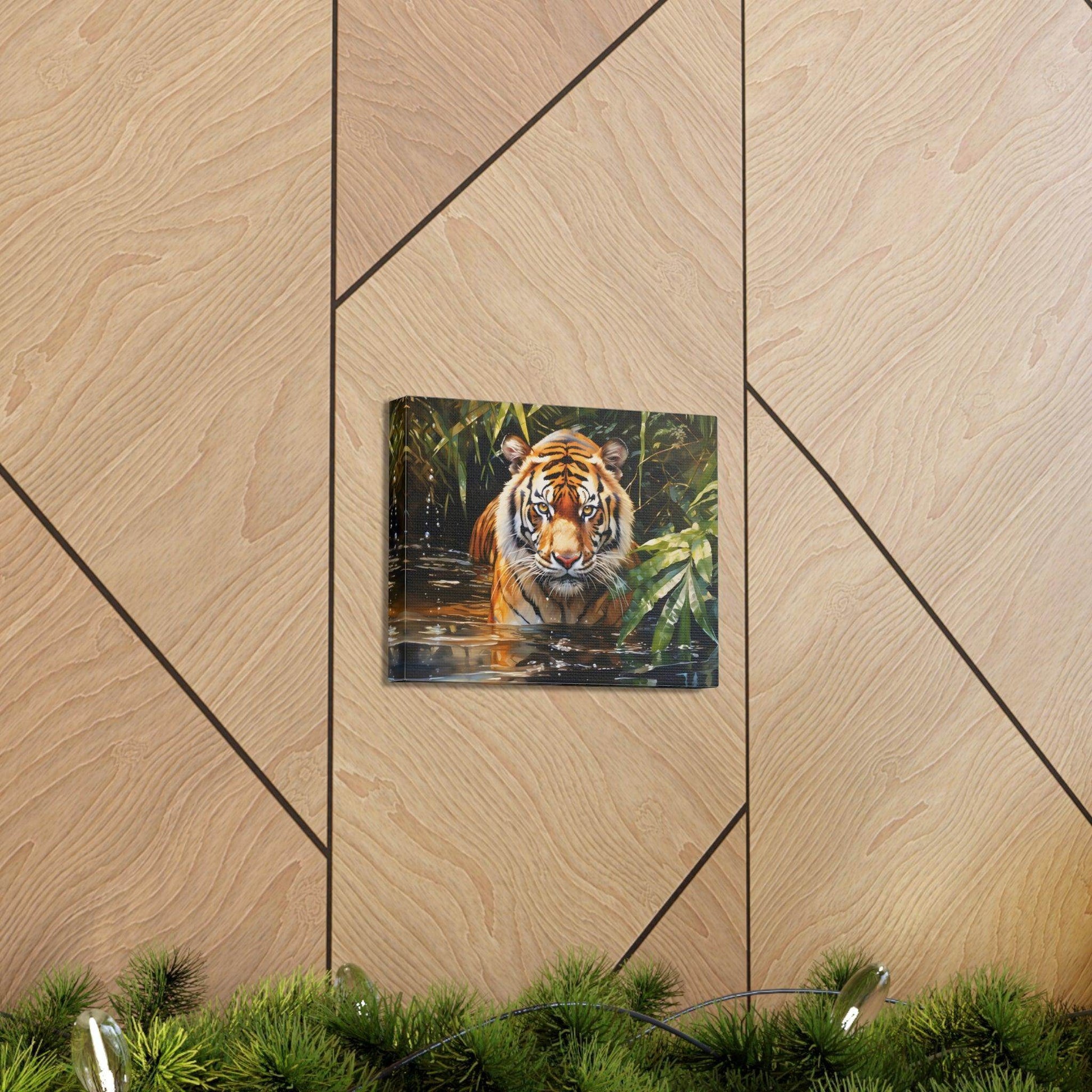 Watercolor Tiger In Nature Art Canvas Gallery Wraps Tiger Print Large Canvas Art Animal Wall Art minimalist Wall Art Lover Gift - Giftsmojo