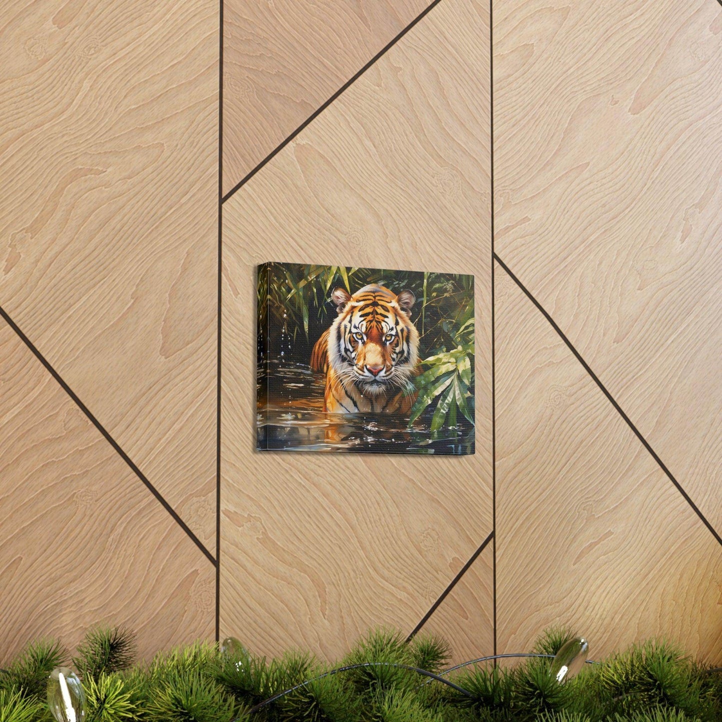 Watercolor Tiger In Nature Art Canvas Gallery Wraps Tiger Print Large Canvas Art Animal Wall Art minimalist Wall Art Lover Gift - Giftsmojo