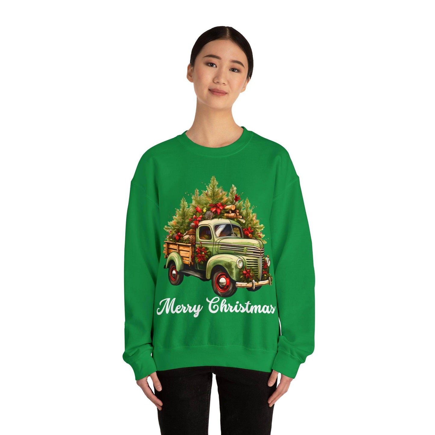 Christmas Sweatshirt Christmas Tree Sweatshirt Christmas Sweater Tree Truck Shirt Christmas Sweatshirt Tree Sweat Pine Tree - Giftsmojo