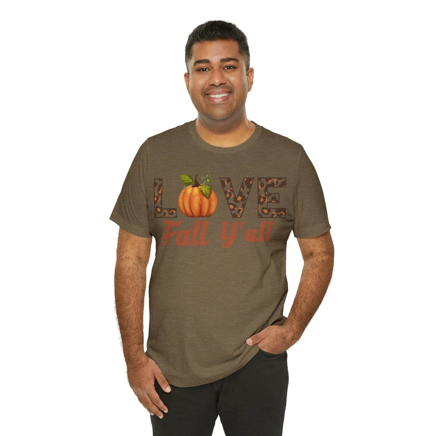 Leopard Print Love Fall Y'all Shirt, Pumpkin Shirt, Fall Shirt for Fall Lover, Fall gift - Giftsmojo