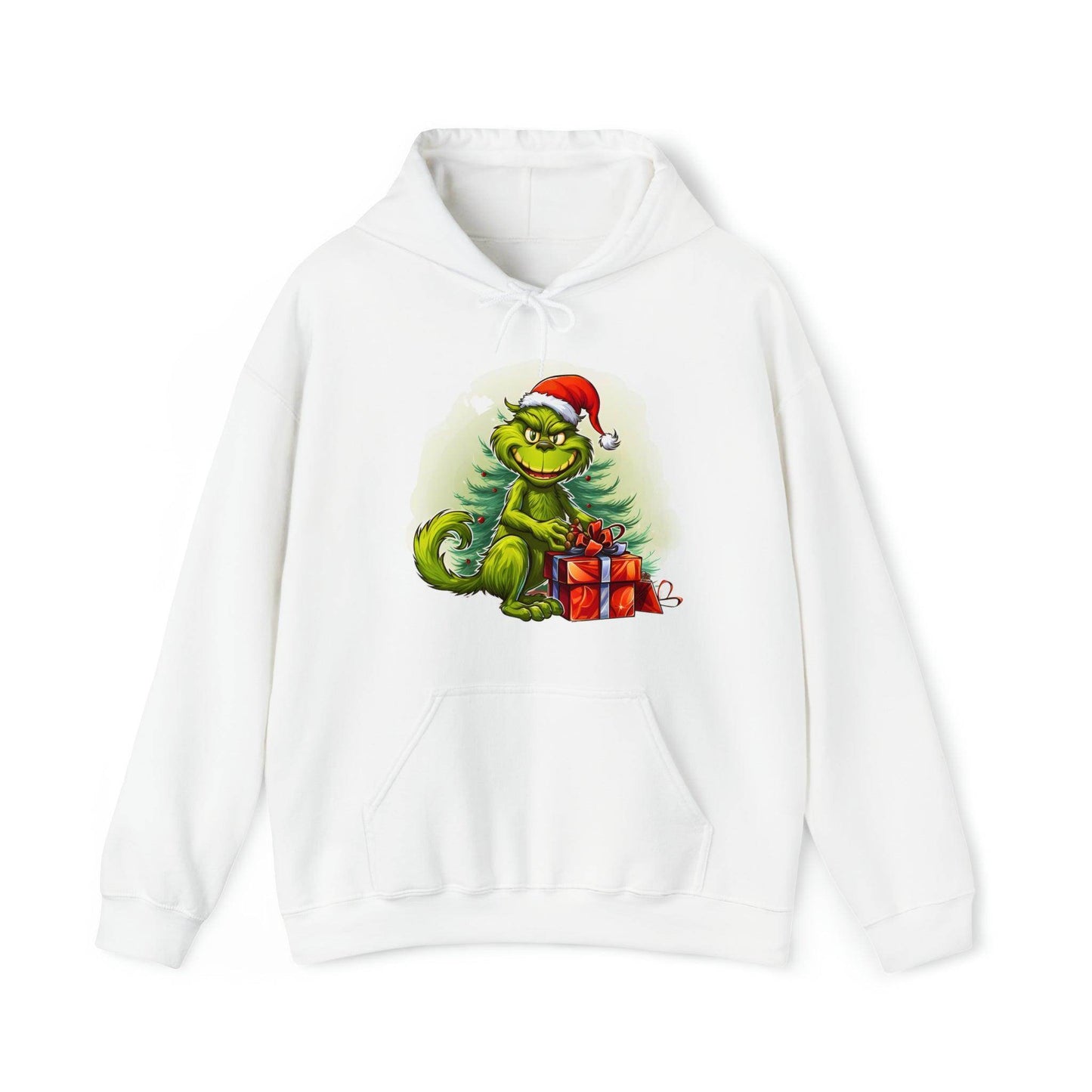 Grinch Hooded Sweatshirt Grinch Christmas Sweatshirt Christmas Sweater Truck Pullover Christmas Tree Sweat Pine Tree Pullover Grinch With a Mug - Giftsmojo
