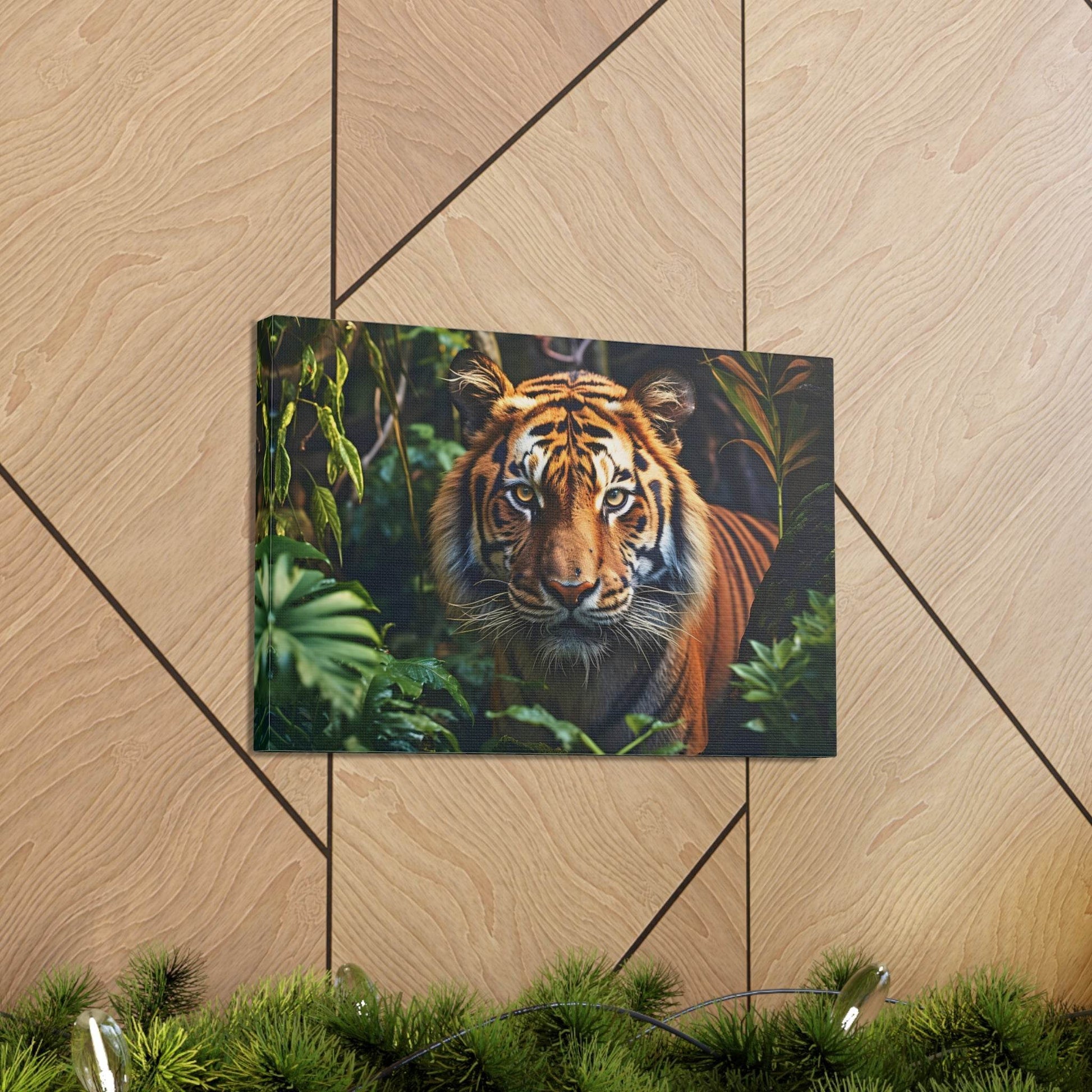 Tiger In Nature Art Canvas Gallery Wraps Tiger Print Large Canvas Art Animal Wall Art minimalist Wall Art Lover Gift - Giftsmojo