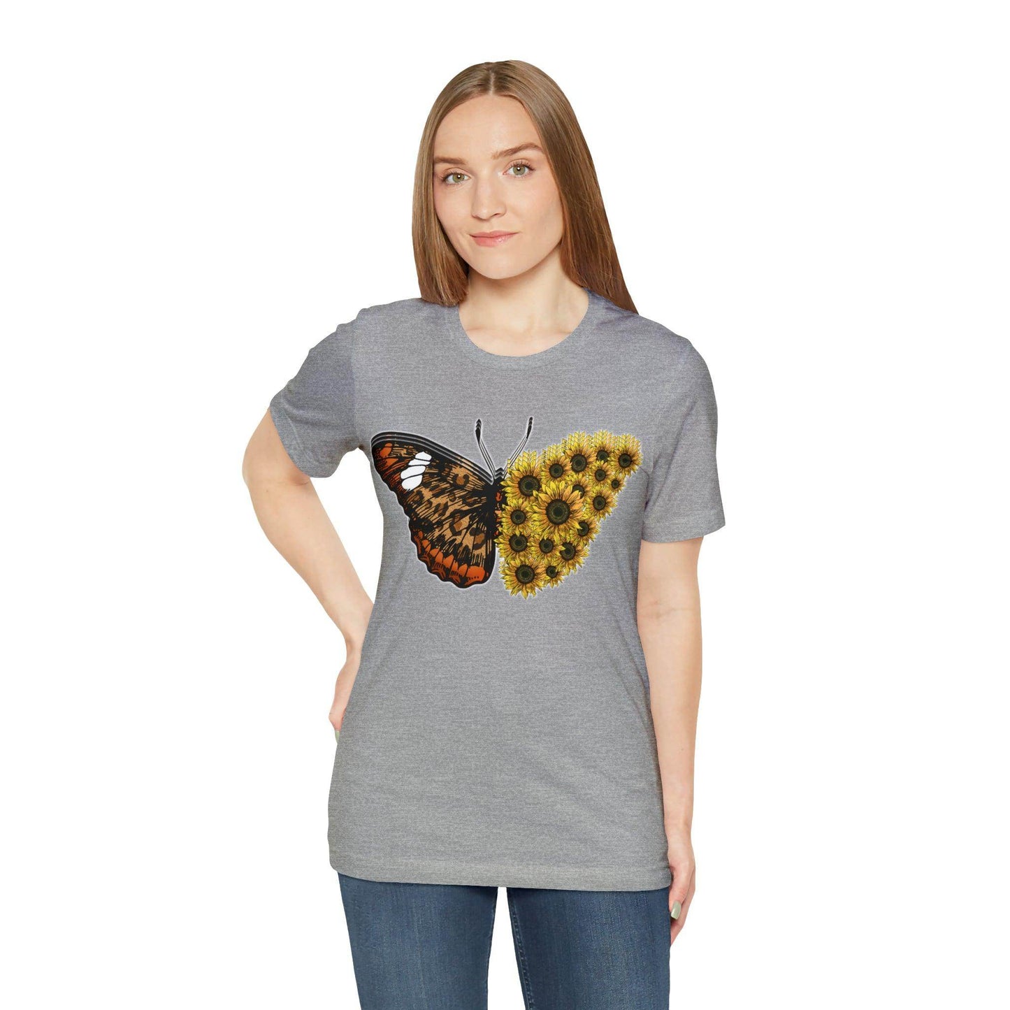 Butterfly Shirt, Sunflower Shirt, Insect Shirt Nature love T shirtFloral Tee Shirt, Flower Shirt, Garden Shirt, Womens Fall Summer shirt - Giftsmojo