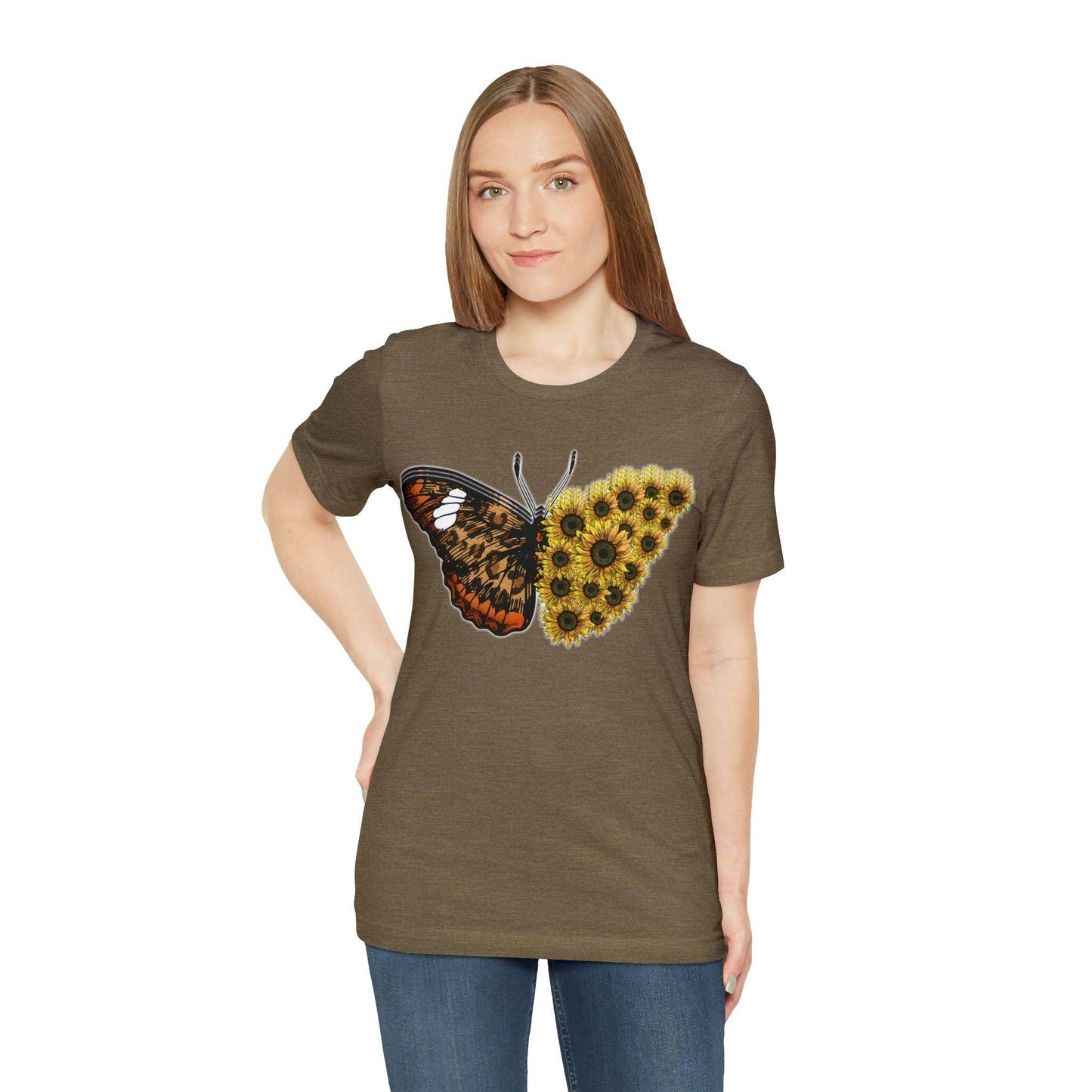 Butterfly Shirt, Sunflower Shirt, Insect Shirt Nature love T shirtFloral Tee Shirt, Flower Shirt, Garden Shirt, Womens Fall Summer shirt - Giftsmojo