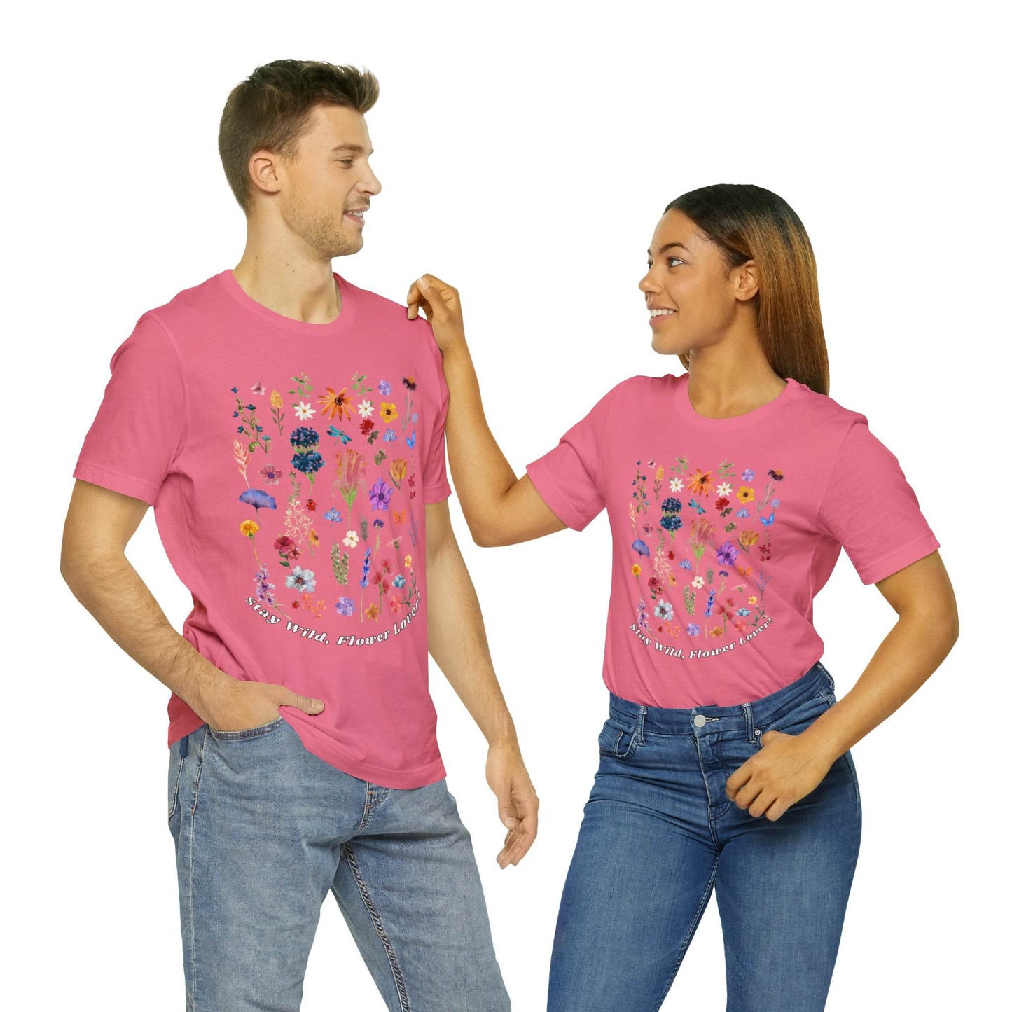 Wildflower Tshirt Flowers Shirt Floral Tshirt Flower Shirt Gift for Women - Ladies Shirts Best Friend Gift, Plant Mom Stay Wild flower lover - Giftsmojo