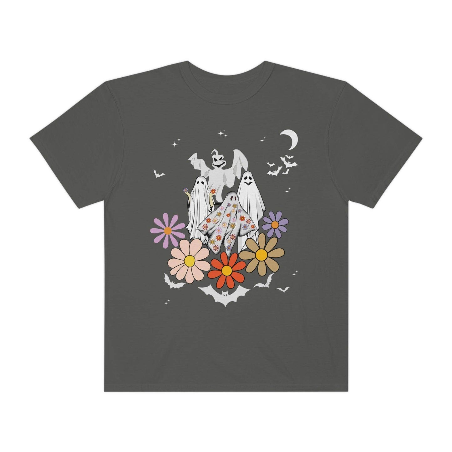 Floral Ghost Tshirt Retro Halloween Tshirt, Trick or Treat shirt, Vintage Shirt Halloween Shirt - Giftsmojo