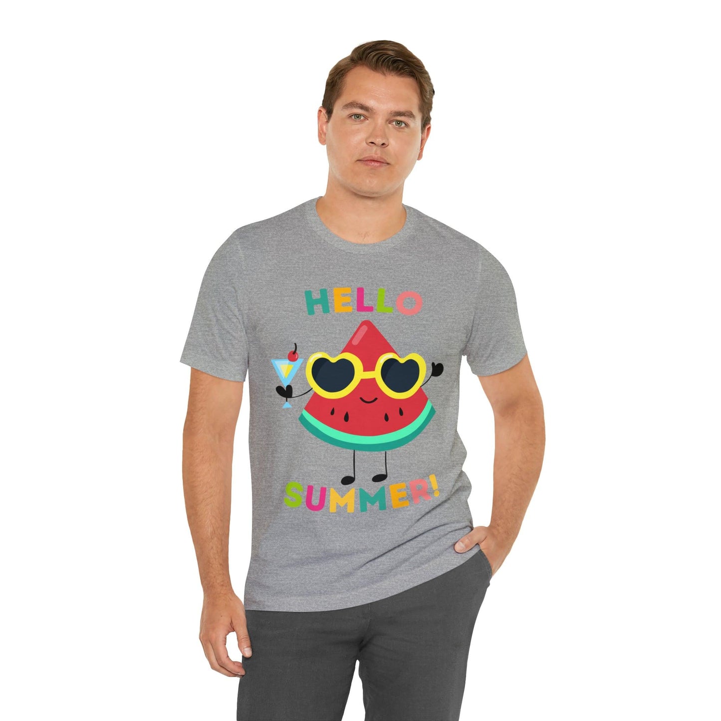 Hello Summer Shirt, Funny Summer Casual Top Tee,Unisex Summer Tshirt Ladies