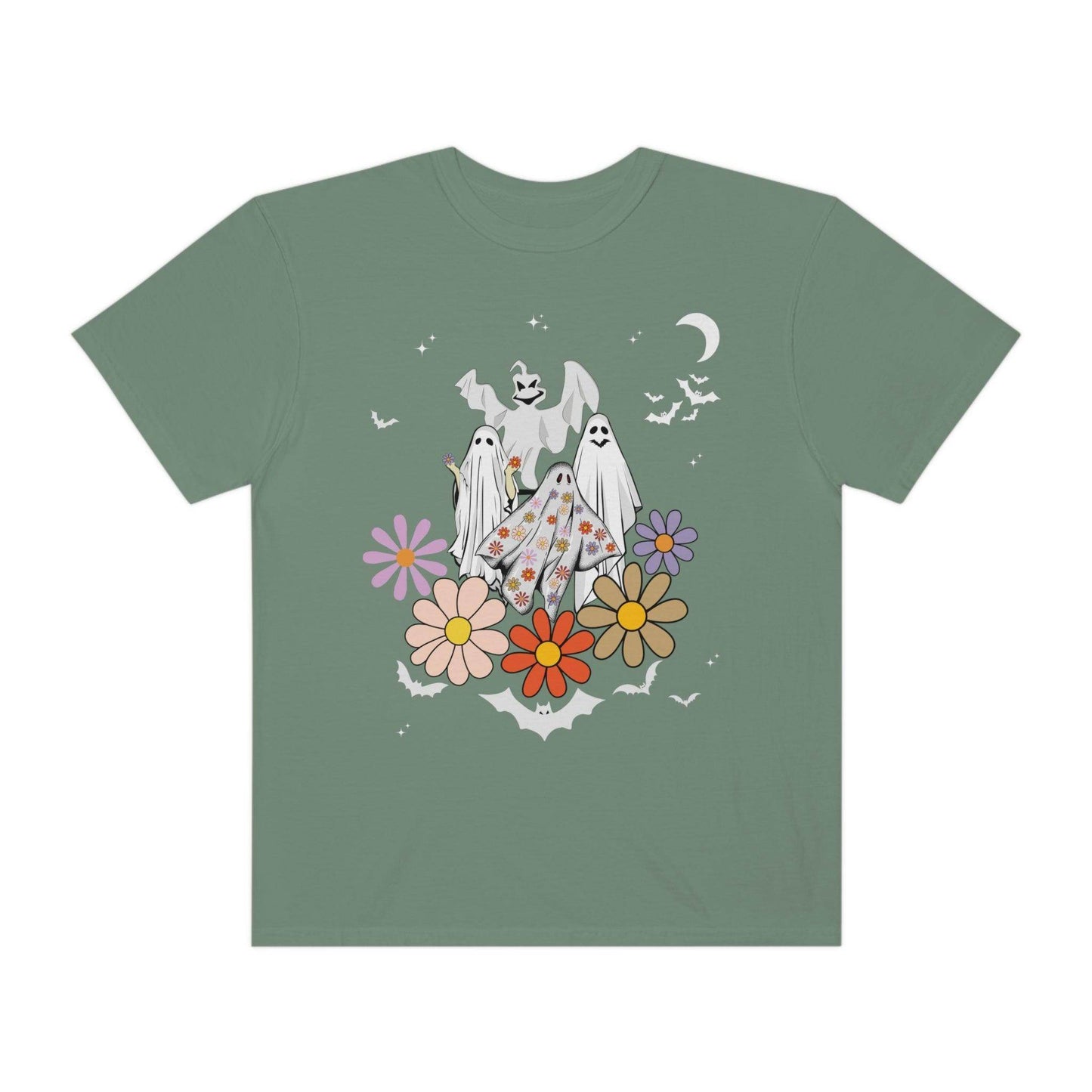 Floral Ghost Tshirt Retro Halloween Tshirt, Trick or Treat shirt, Vintage Shirt Halloween Shirt - Giftsmojo