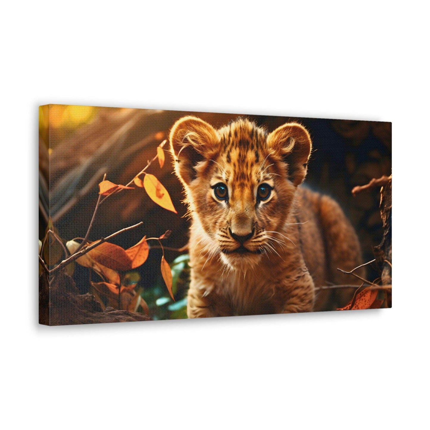 Baby Lion Cub Print Animal Nature Art Safari Nursery Canvas Gallery Wraps Baby Lion Print Large Canvas Art Animal Wall Art Lover Gift - Giftsmojo