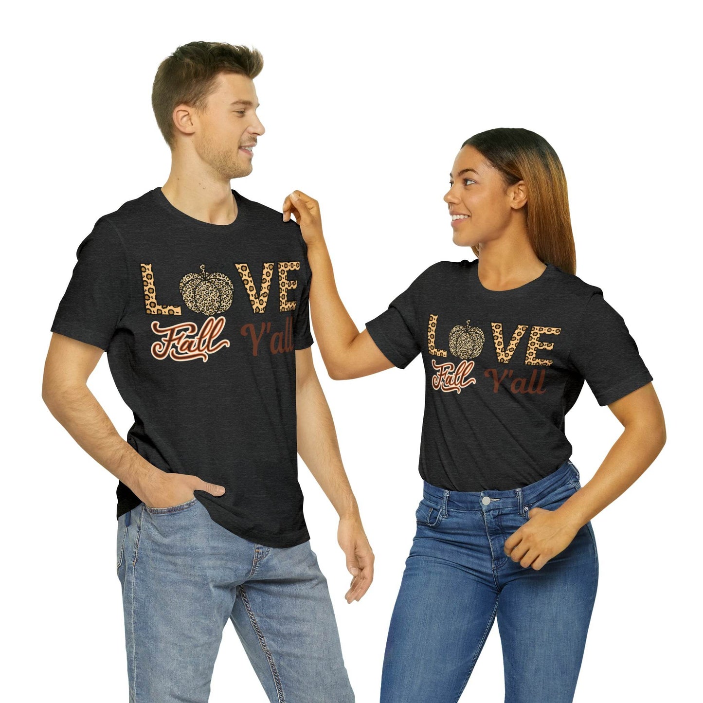 Leopard Print Love Fall Y'all Shirt, Pumpkin Shirt, Fall Shirt for Fall Lovers, Fall Gift - Giftsmojo
