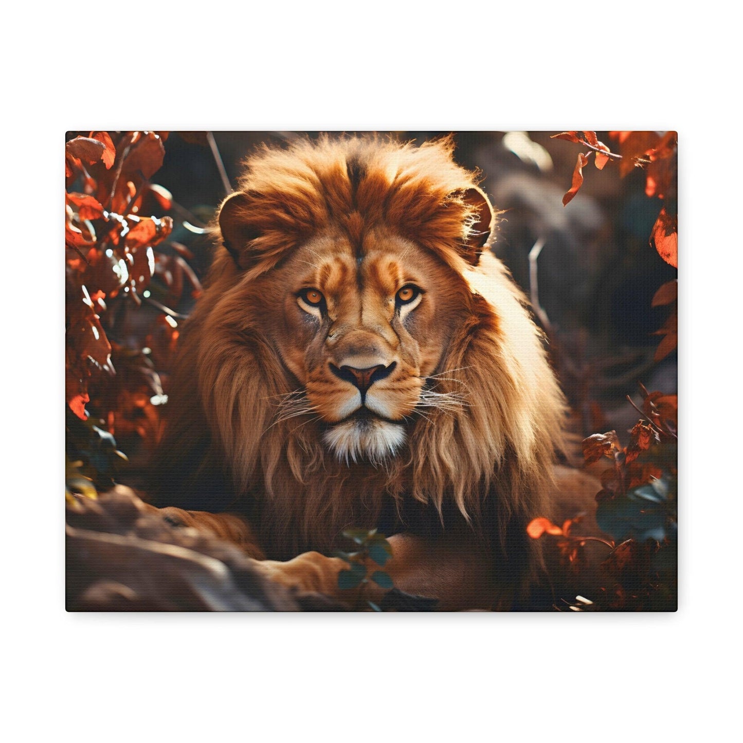 Lion In Nature Art Canvas Gallery Wraps Lion Print Large Canvas Art Animal Wall Art minimalist Wall Art Lover Gift