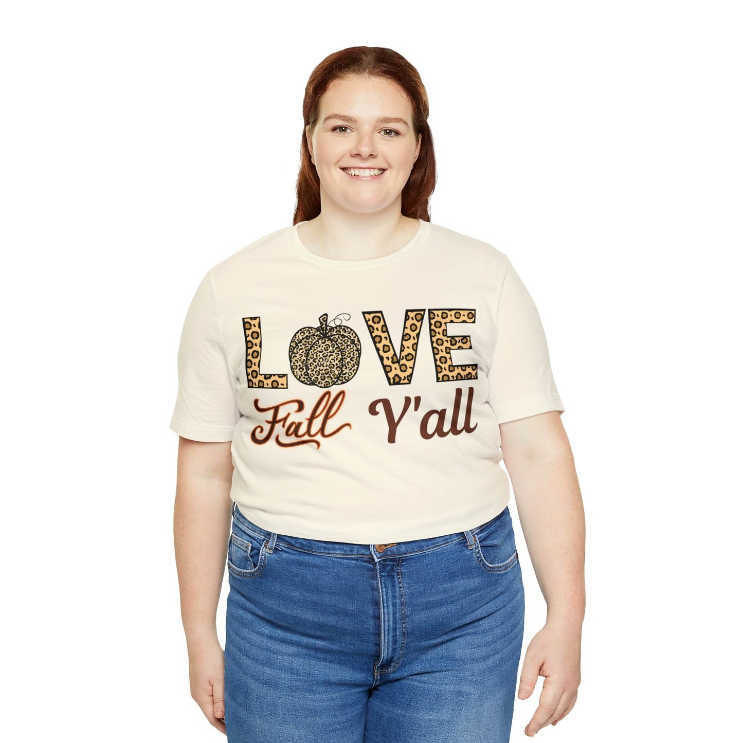 Leopard Print Love Fall Y'all Shirt, Pumpkin Shirt, Fall Shirt for Fall Lovers, Fall Gift - Giftsmojo