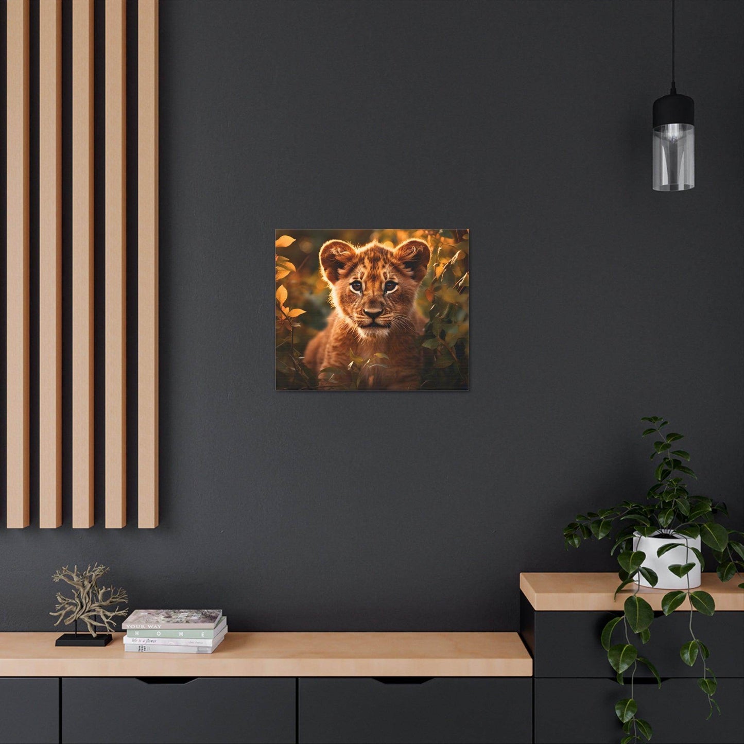Baby Lion Cub Print Animal Nature Art Safari Nursery Canvas Gallery Wraps Baby Lion Print Large Canvas Art Animal Wall Art Lover Gift - Giftsmojo
