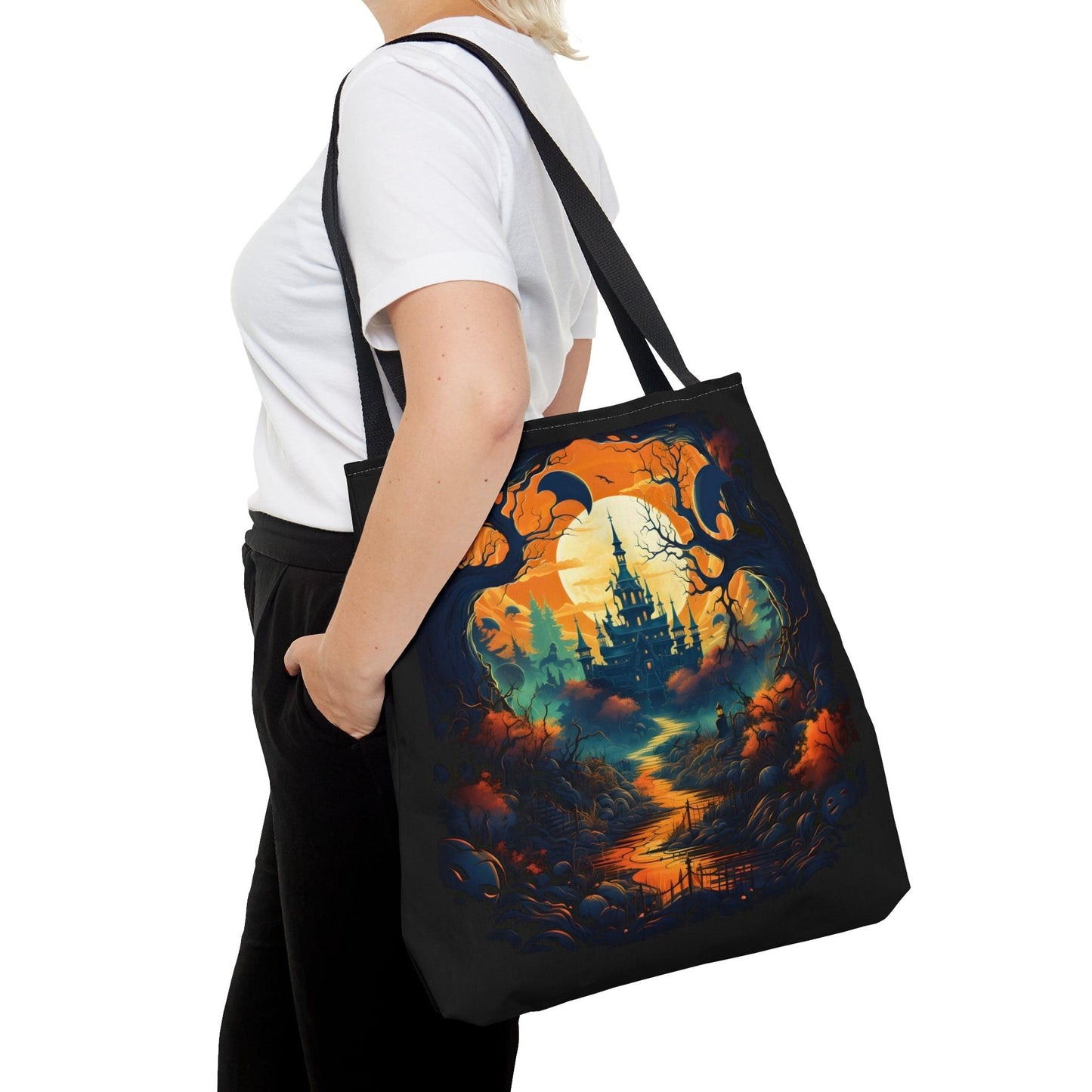 Happy Halloween Bag Trick or Treat Bag Love Fall Pumpkin Tote Bag Cute Market Bag - Aesthetic Bag, Fall Tote Bag, Mom Bag Canvas Bag