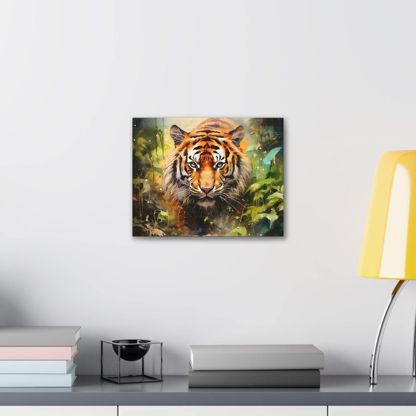Watercolor Tiger In Nature Art Canvas Gallery Wraps Tiger Print Large Canvas Art Animal Wall Art minimalist Wall Art Lover Gift - Giftsmojo