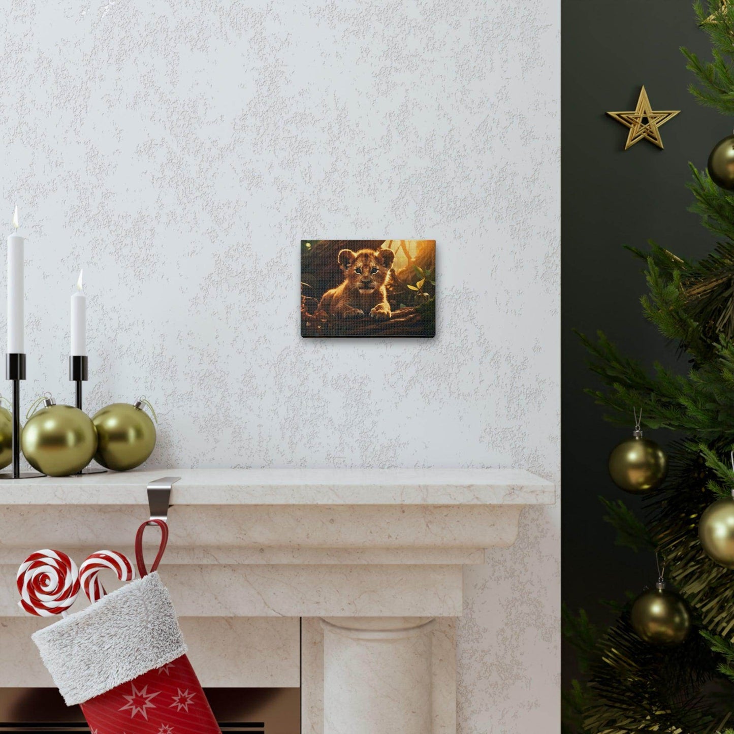 Baby Lion Cub Print Animal Nature Art Safari Nursery Canvas Gallery Wraps Baby Lion Print Large Canvas Art Animal Wall Art Lover Gift - Giftsmojo