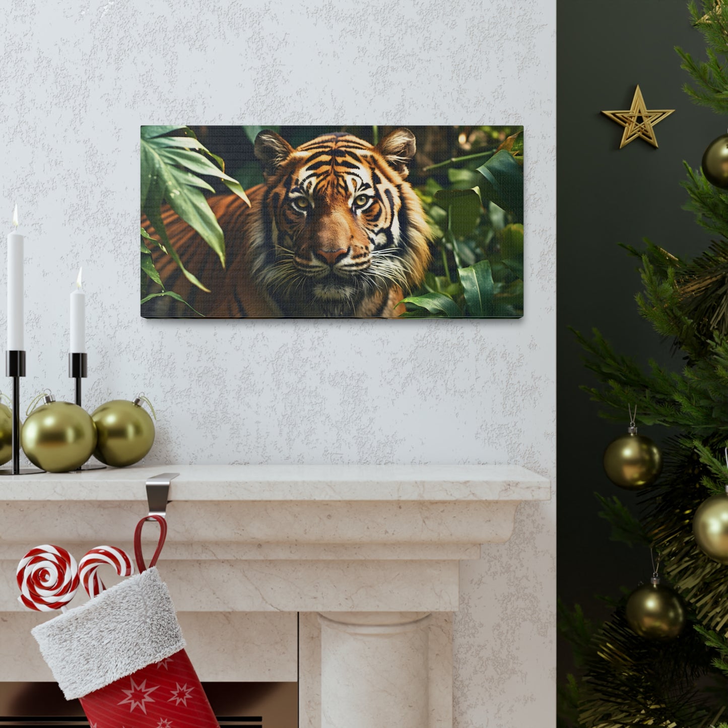 Tiger In Nature Art Canvas Gallery Wraps Tiger Print Large Canvas Art Animal Wall Art minimalist Wall Art Lover Gift