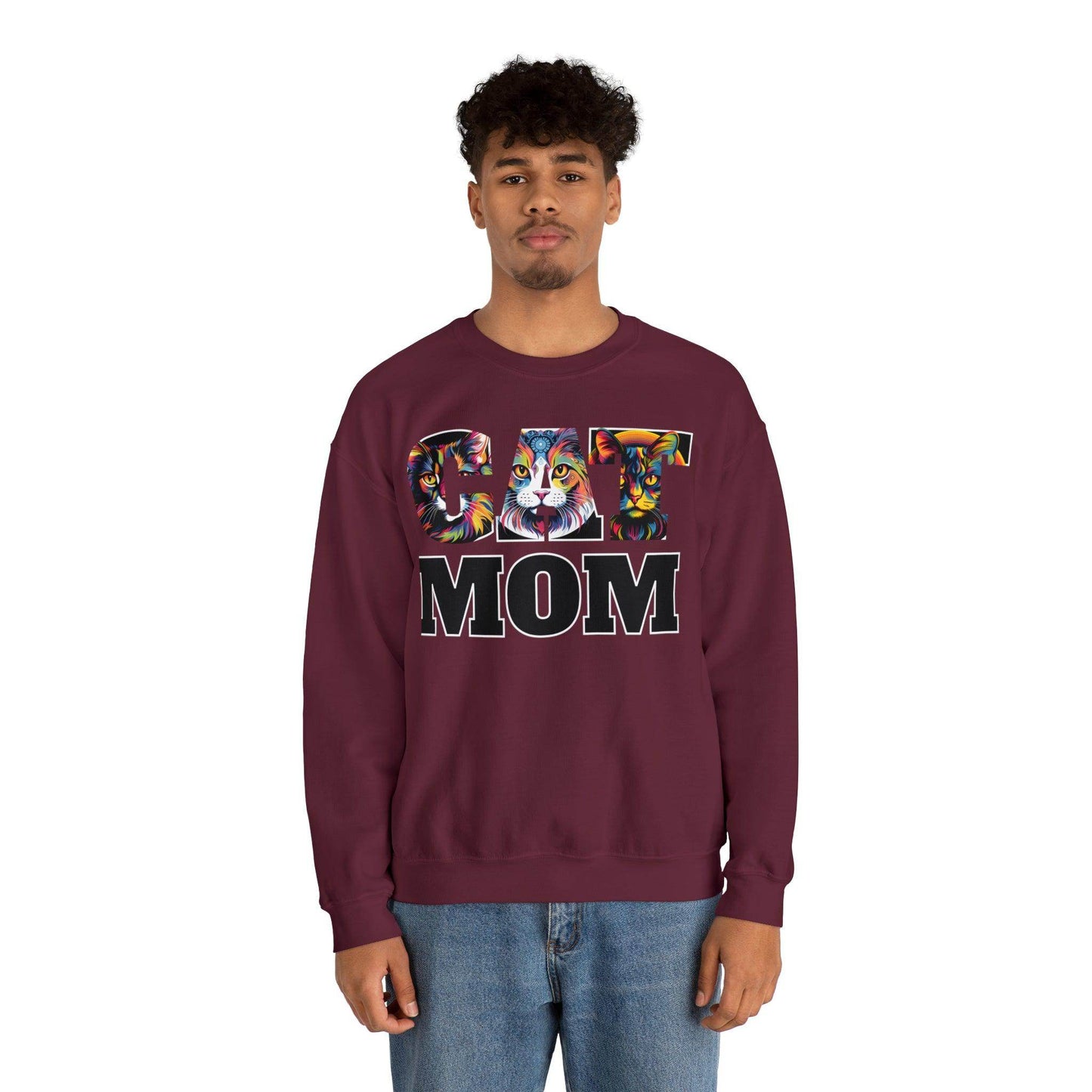Cat Mom Sweatshirt Cat Sweatshirt Cat Crewneck Sweatshirt Cat Mom Gift Cat Lover Gift Cat Mama Shirt Cat Lover Sweater Animal Lover Gift - Giftsmojo