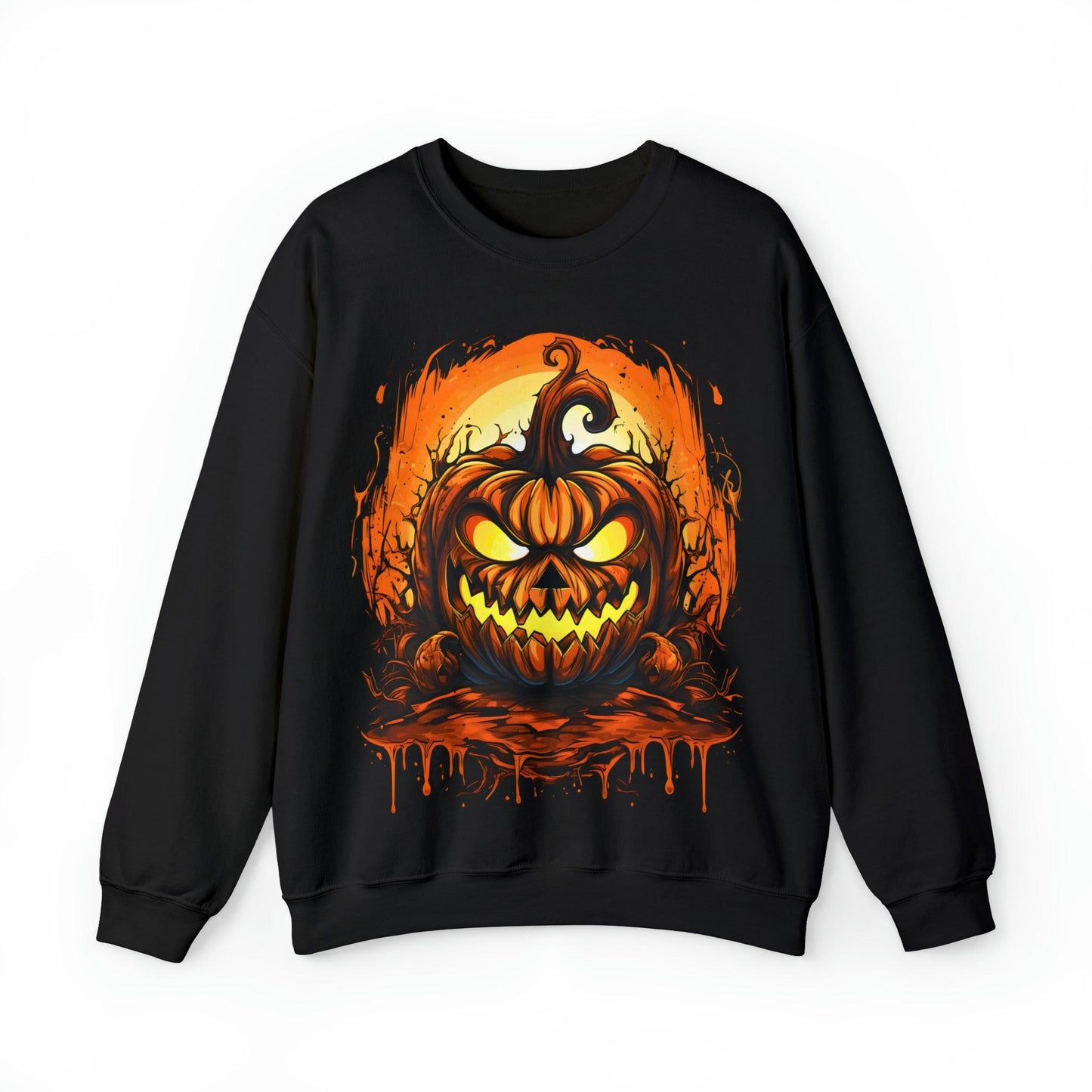 "Scary Jack O' Lantern Retro Halloween Sweatshirt: Elevate Your Halloween Styl - Giftsmojo