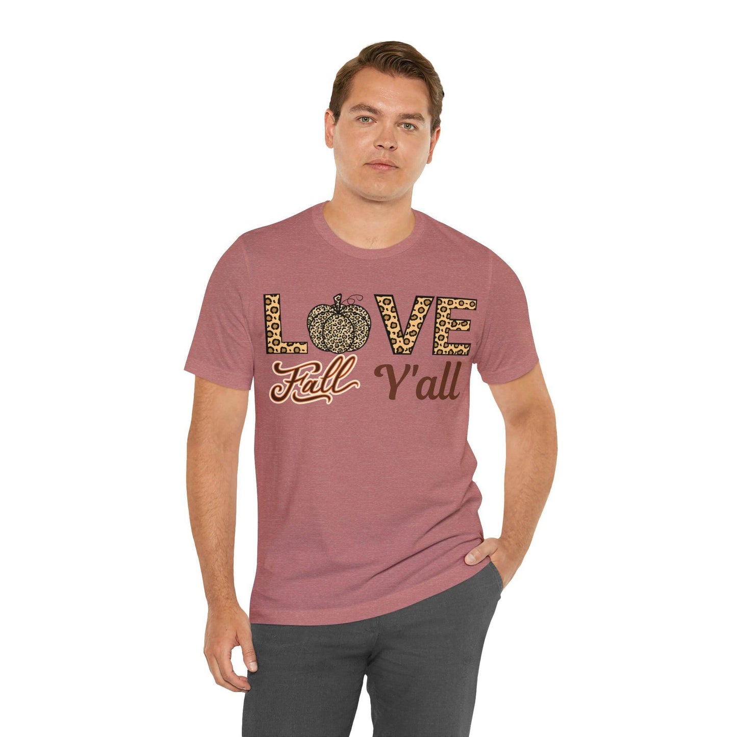 Leopard Print Love Fall Y'all Shirt, Pumpkin Shirt, Fall Shirt for Fall Lovers, Fall Gift - Giftsmojo