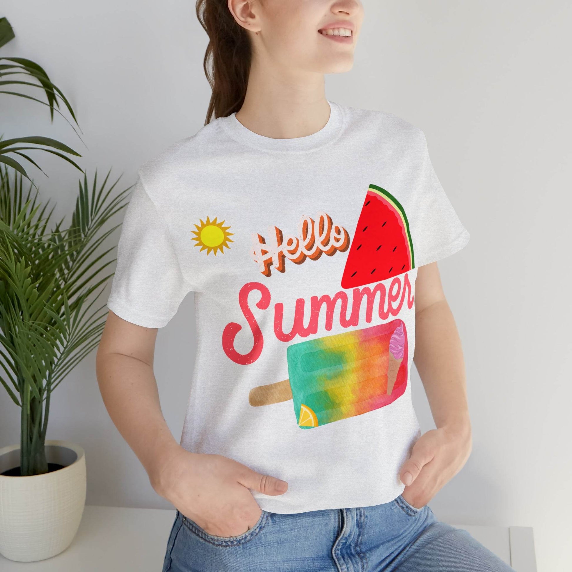 Hello Summer Shirt, Hello Summer, Summer shirts for women and men, Funny Shirt, Summer Vibes, Trendy Fashion, Summertime Fun - Giftsmojo
