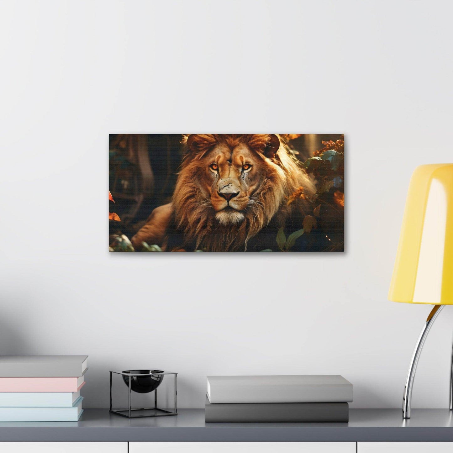 Lion In Nature Art Canvas Gallery Wraps Lion Print Large Canvas Art Animal Wall Art minimalist Wall Art Lover Gift - Giftsmojo