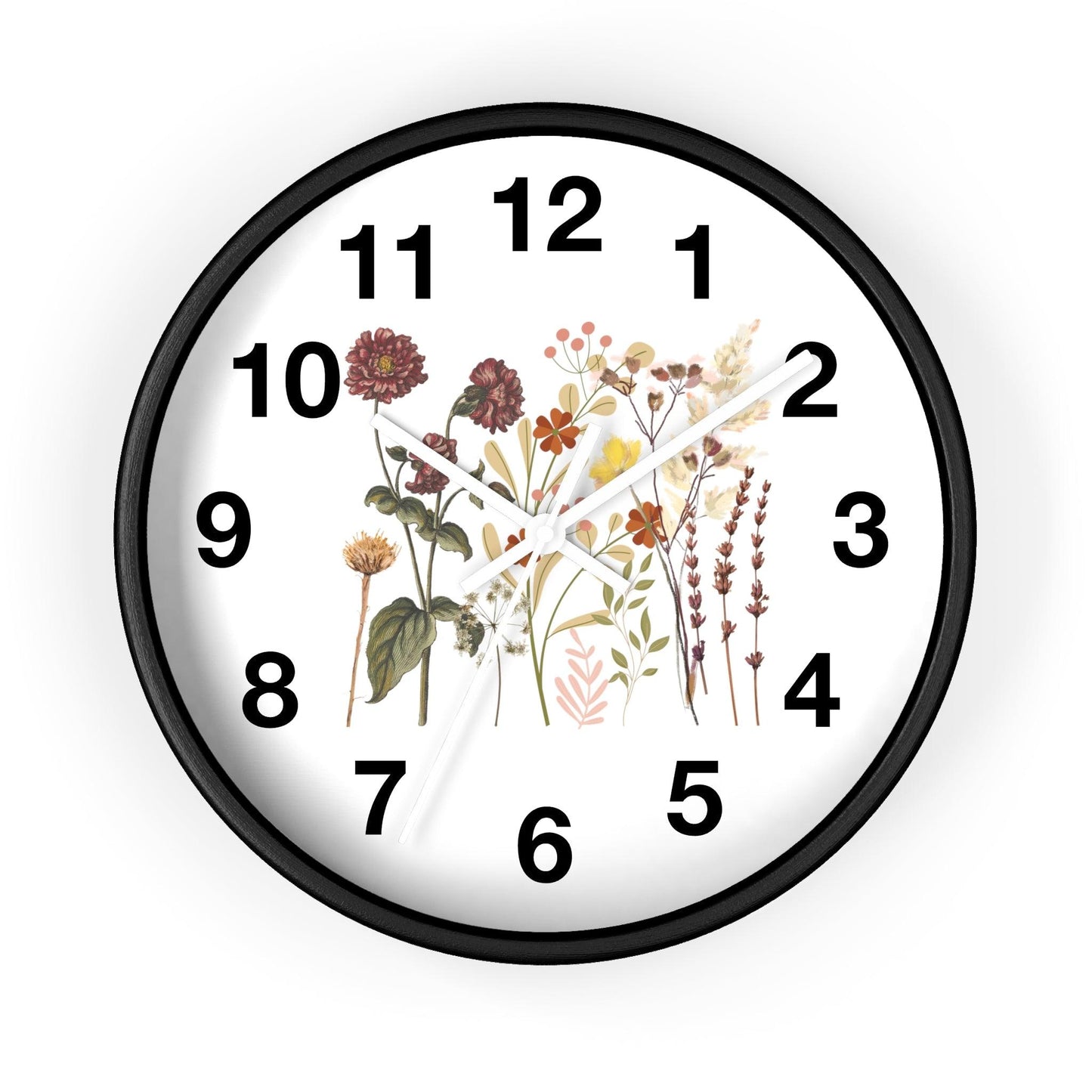 Flower wall clock, Wall clock. Floral Wall Clock, Home decor gift, House Warming gift, unique Gift, Mom gift
