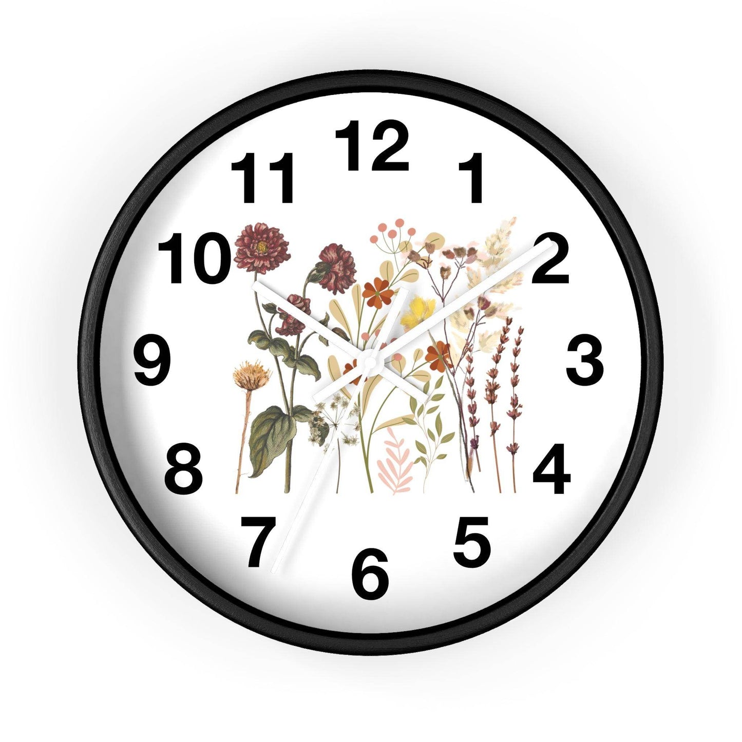 Flower wall clock, Wall clock. Floral Wall Clock, Home decor gift, House Warming gift, unique Gift, Mom gift - Giftsmojo