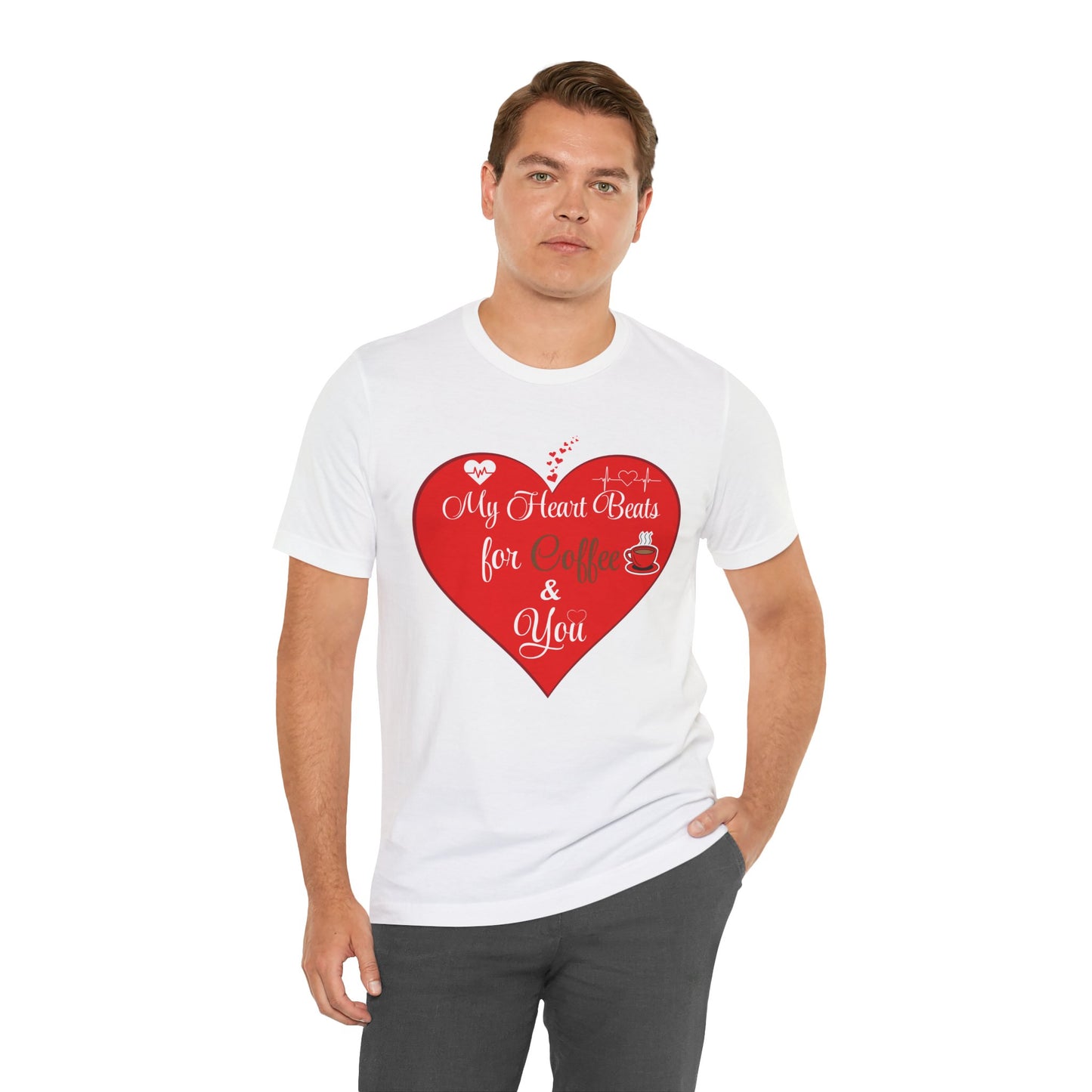 Coffee Lover Unisex Tee - My Heart Beats Design