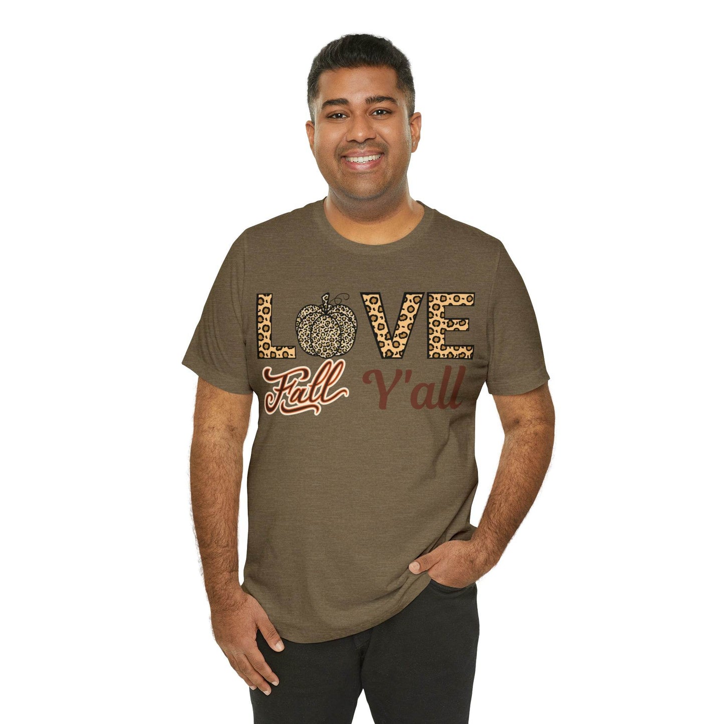 Leopard Print Love Fall Y'all Shirt, Pumpkin Shirt, Fall Shirt for Fall Lovers, Fall Gift - Giftsmojo
