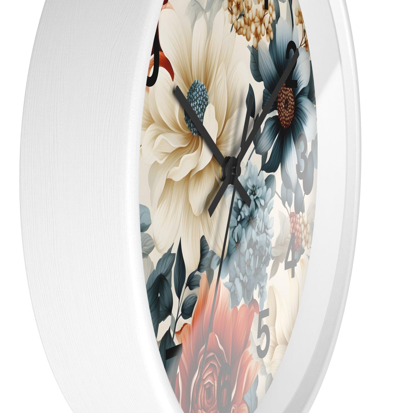 Flower Wall Clock Floral Wall Clock Kids Room Home Decor New Home House Warming Gift New Home Owner, Dorm Room Clock Collage Student Clock