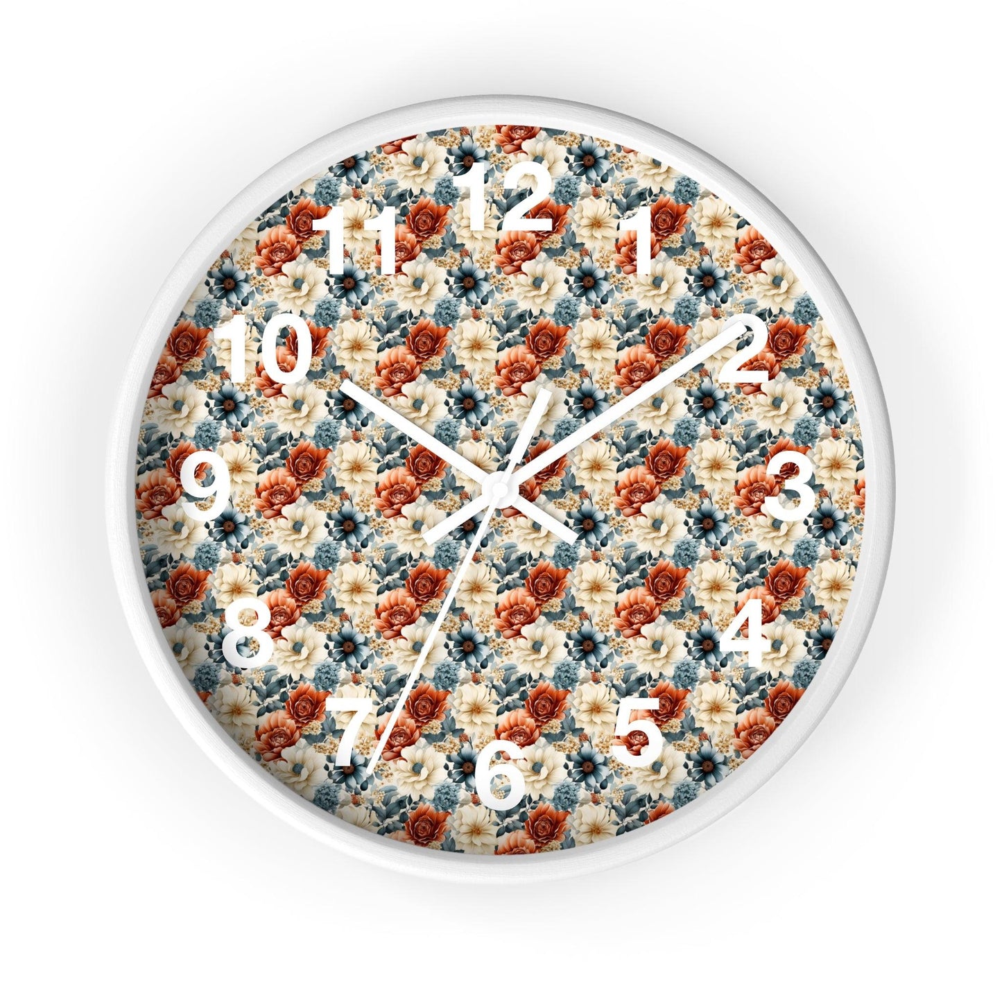 Vintage Flower Wall Clock Floral Wall Clock Kids Room Home Decor New Home House Warming Gift New Home Owner,