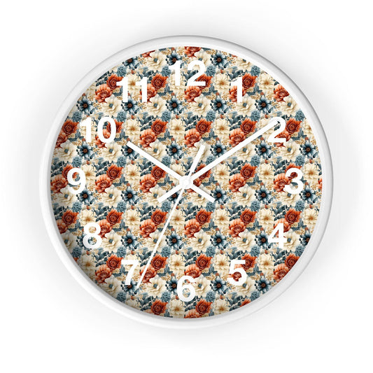 Vintage Flower Wall Clock Floral Wall Clock Kids Room Home Decor New Home House Warming Gift New Home Owner, - Giftsmojo
