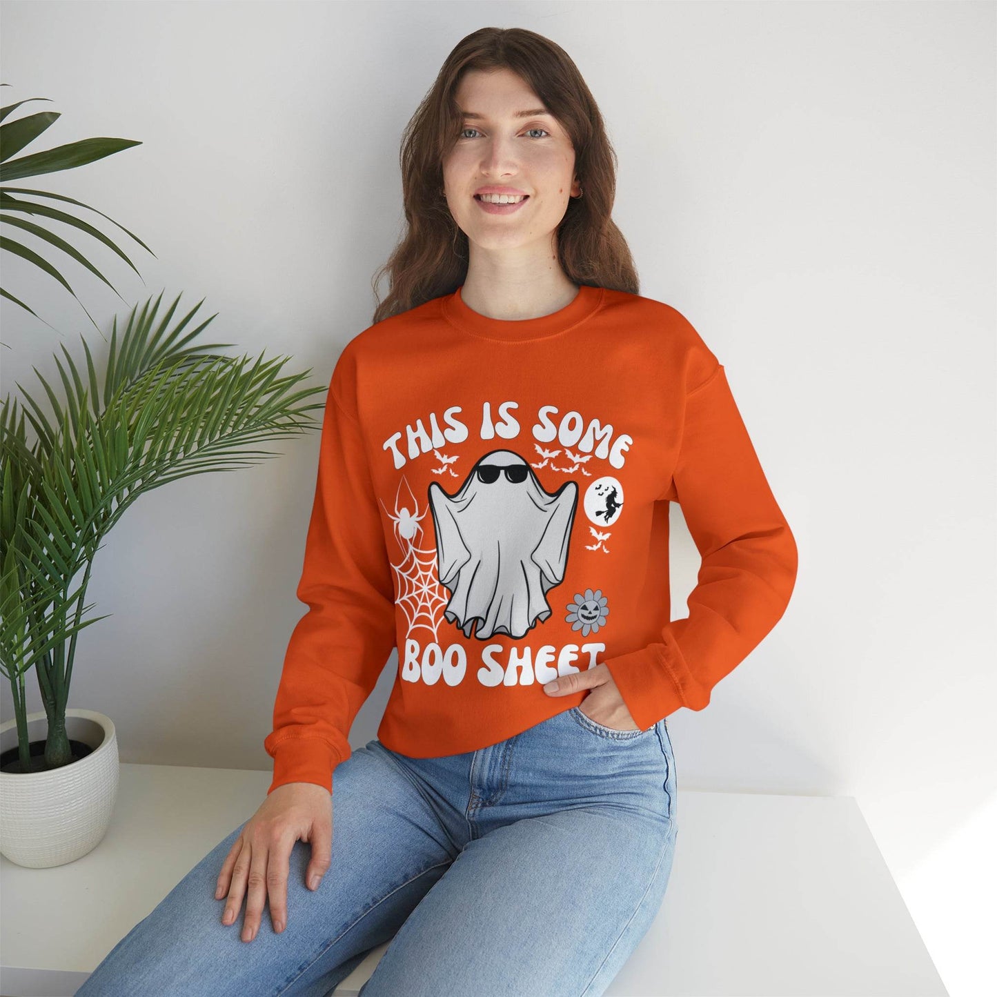This Is Some Boo Sheet Ghost Sweatshirt Cute Ghost Sweatshirt Boo Ghost Sweatshirt Gift Shirt Funny Halloween Shirt Spooky Season Shirt - Giftsmojo