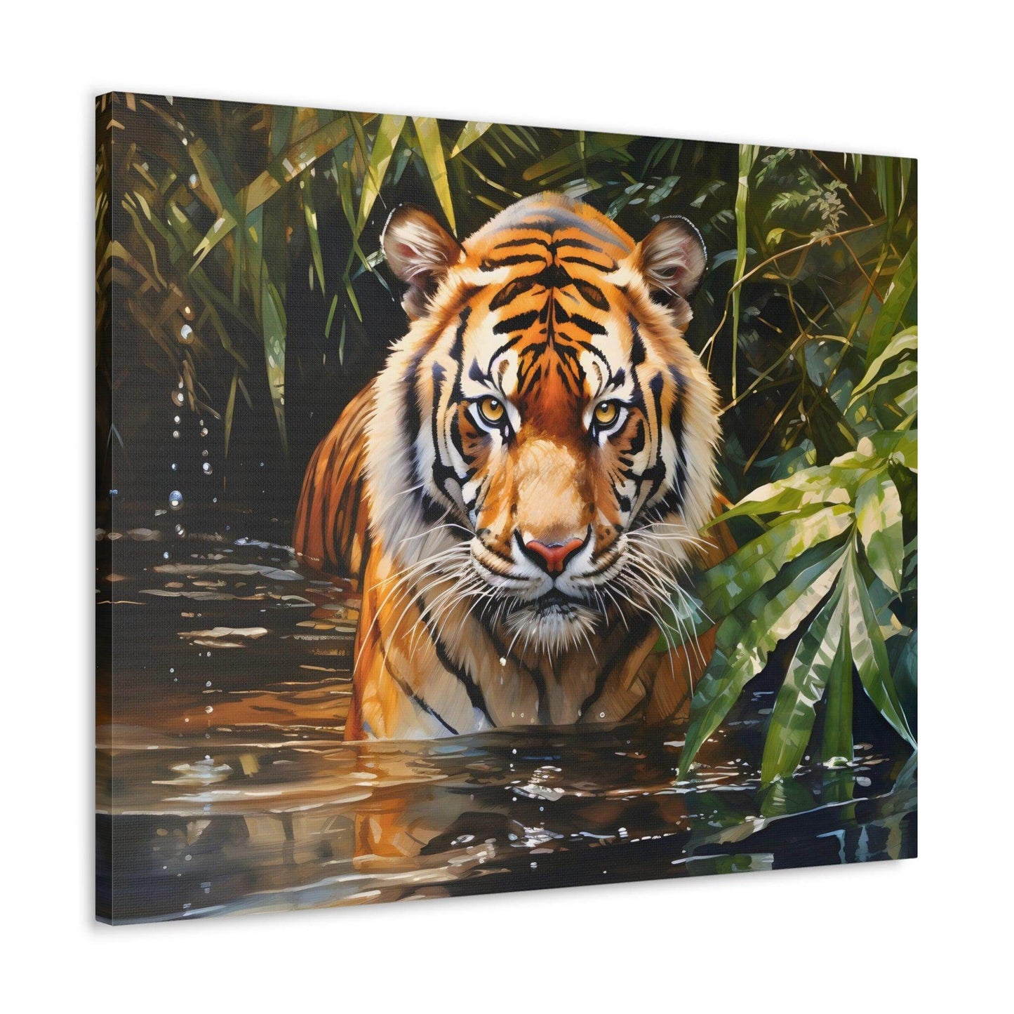 Watercolor Tiger In Nature Art Canvas Gallery Wraps Tiger Print Large Canvas Art Animal Wall Art minimalist Wall Art Lover Gift - Giftsmojo