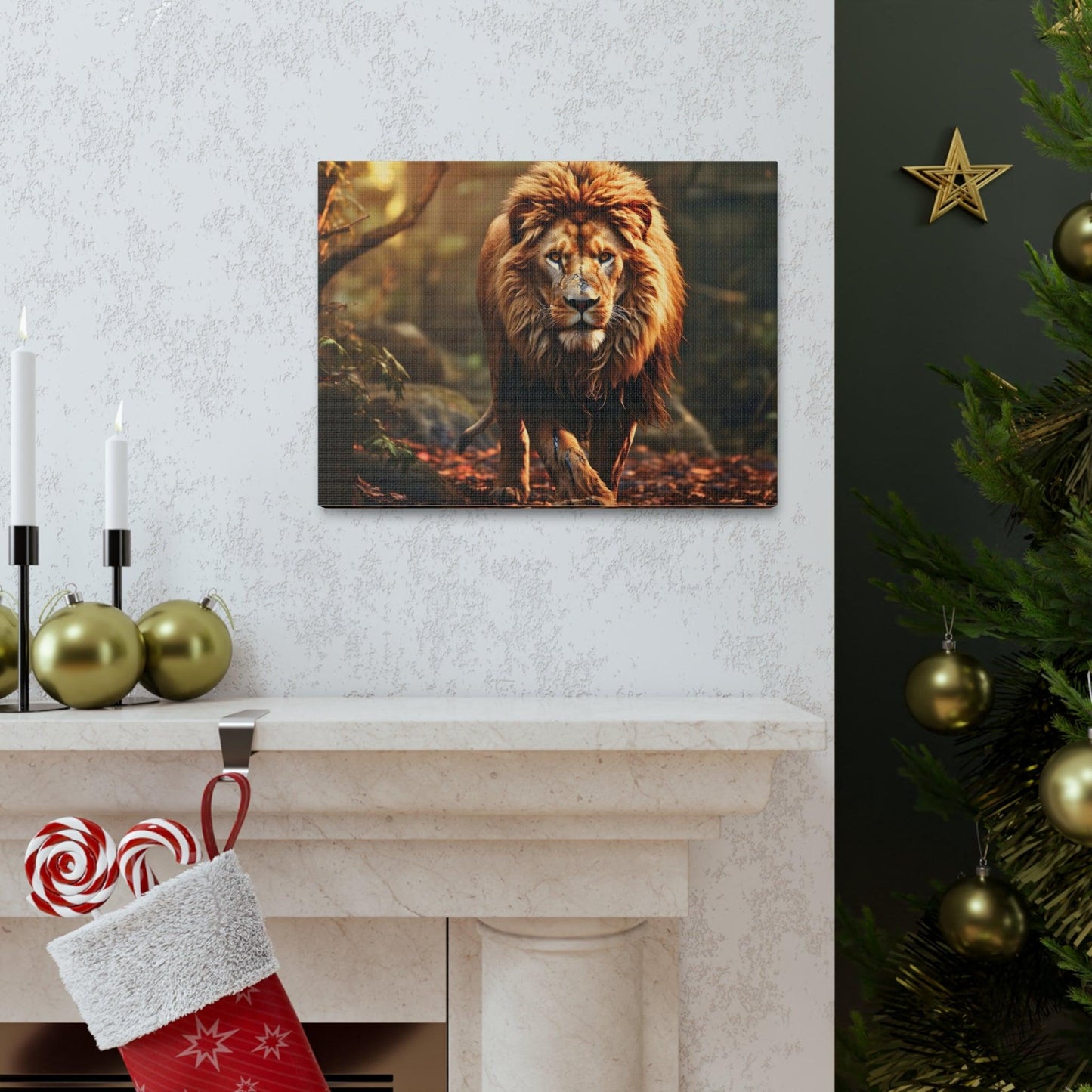 Wounded Lion In Nature Art Canvas Gallery Wraps Lion Print Large Canvas Art Animal Wall Art minimalist Wall Art Lover Gift