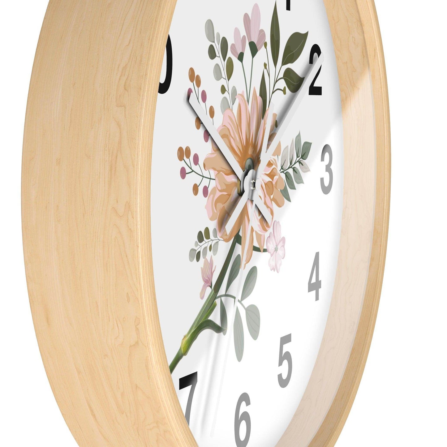 Flower Wall Clock Floral Wall Clock Home Decor Gift House Warming Gift - Mom Gift Unique Gift Farmhouse Clocks For Wall Living Room Bedroom - Giftsmojo