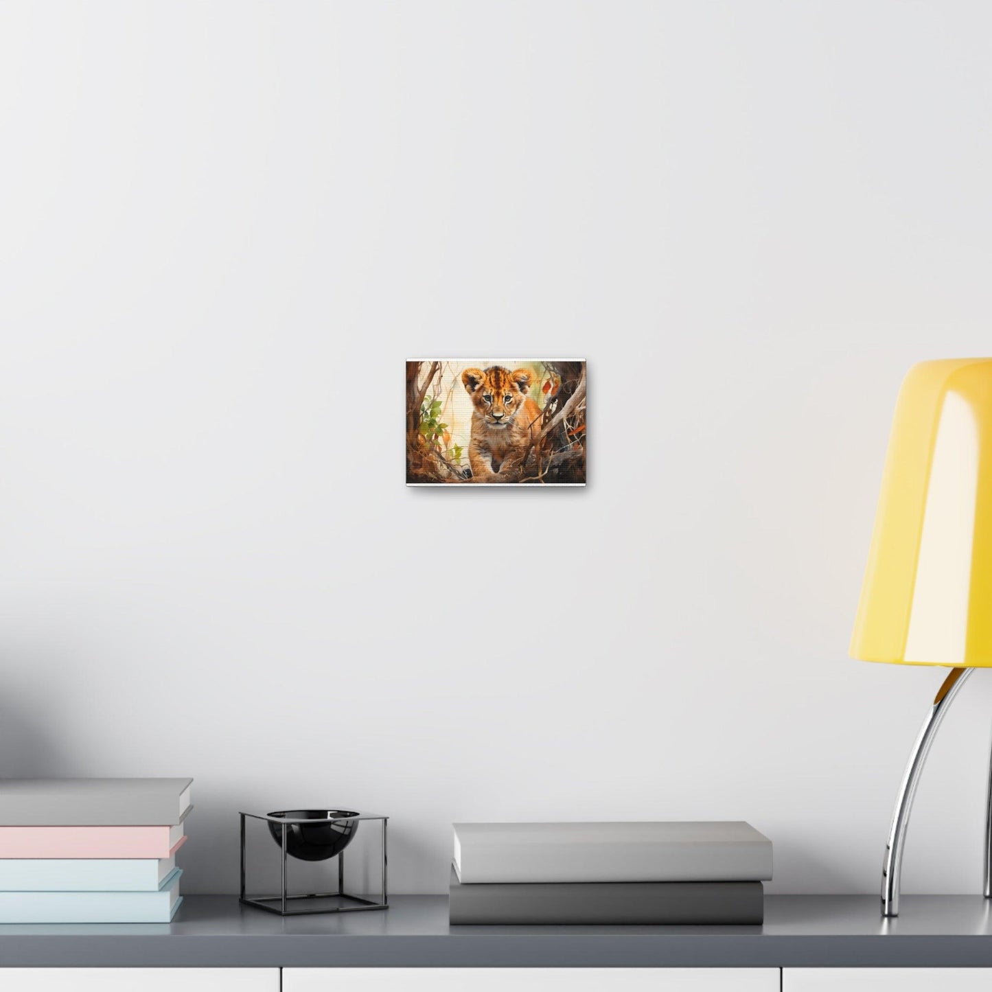 Watercolor Baby Lion In Nature Art Canvas Gallery Wraps Baby Lion Print Large Canvas Art Animal Wall Art minimalist Wall Art Lover Gift - Giftsmojo