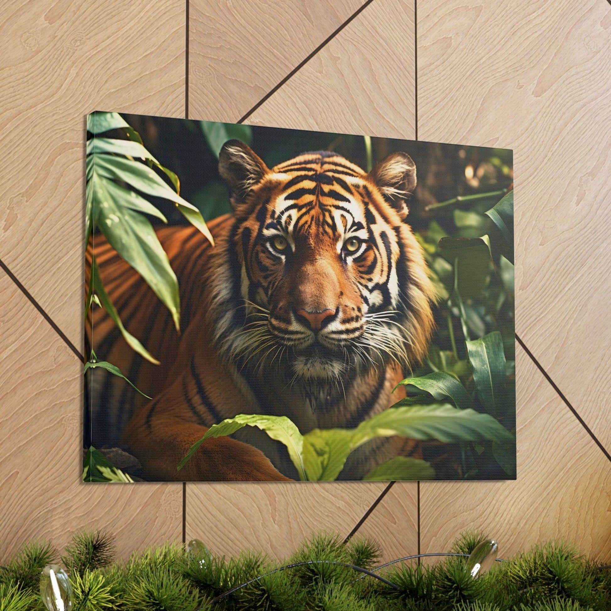 Tiger In Nature Art Canvas Gallery Wraps Tiger Print Large Canvas Art Animal Wall Art minimalist Wall Art Lover Gift - Giftsmojo