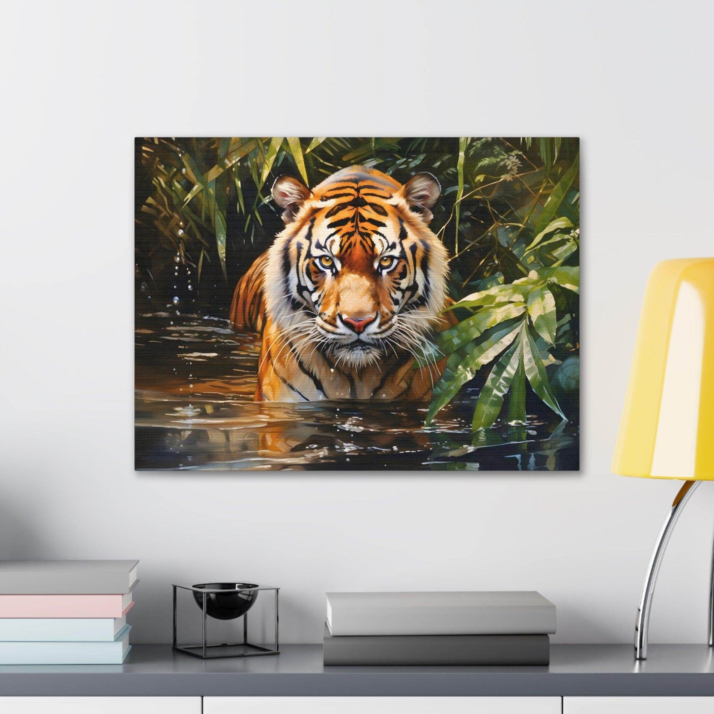 Watercolor Tiger In Nature Art Canvas Gallery Wraps Tiger Print Large Canvas Art Animal Wall Art minimalist Wall Art Lover Gift - Giftsmojo
