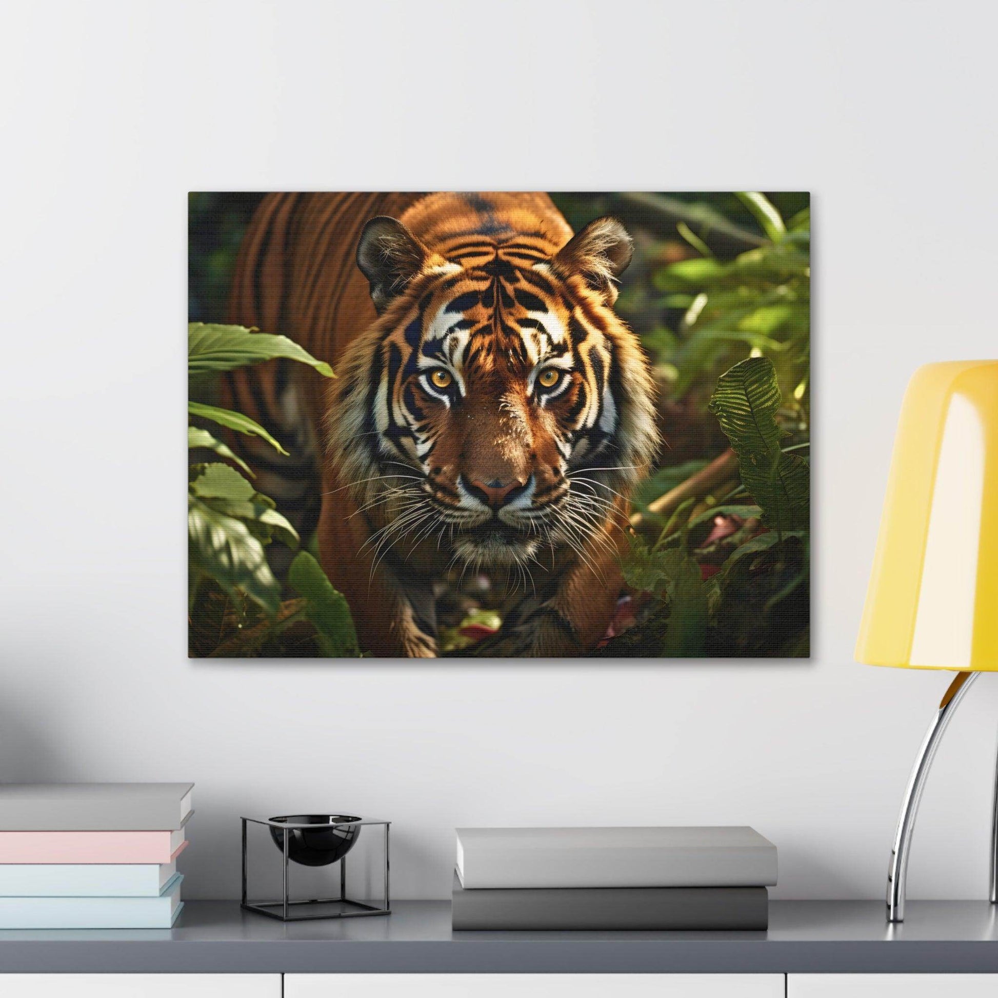 Tiger In Nature Art Canvas Gallery Wraps Tiger Print Large Canvas Art Animal Wall Art minimalist Wall Art Lover Gift - Giftsmojo