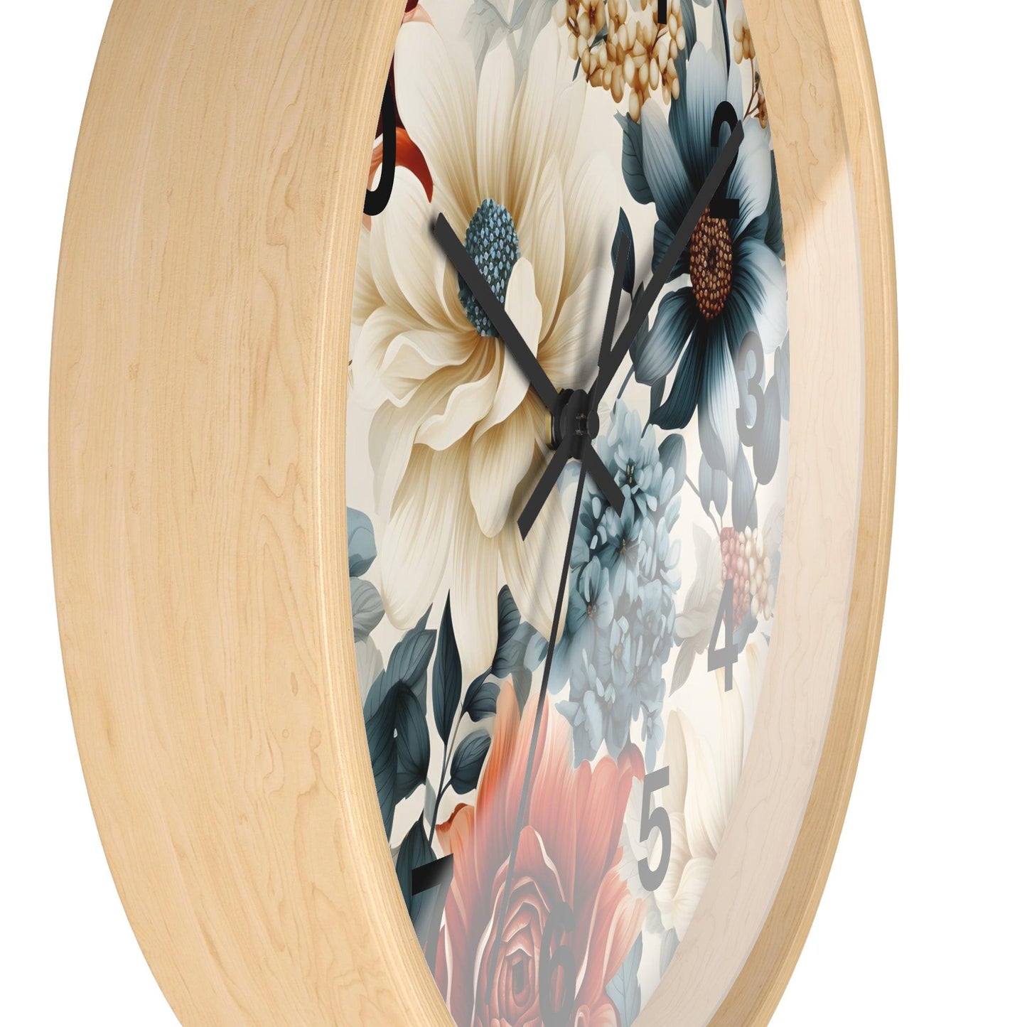 Flower Wall Clock Floral Wall Clock Kids Room Home Decor New Home House Warming Gift New Home Owner, Dorm Room Clock Collage Student Clock