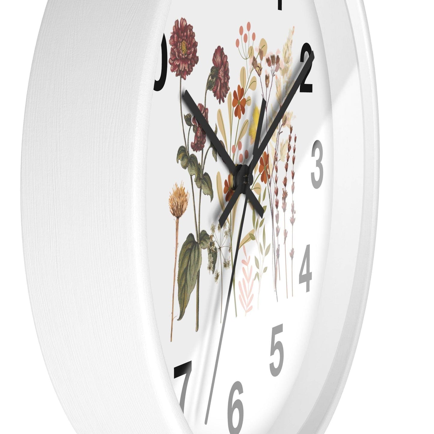 Flower wall clock, Wall clock. Floral Wall Clock, Home decor gift, House Warming gift, unique Gift, Mom gift - Giftsmojo